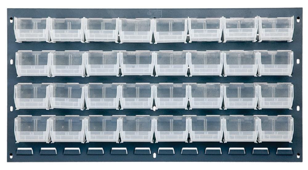 Quantum Bench Racks with Bins (Complete Package) Bin Color: Blue, Bin Dimensions: 3 H x 4 1/8 W x 7 3/8 D (QTY. 24)