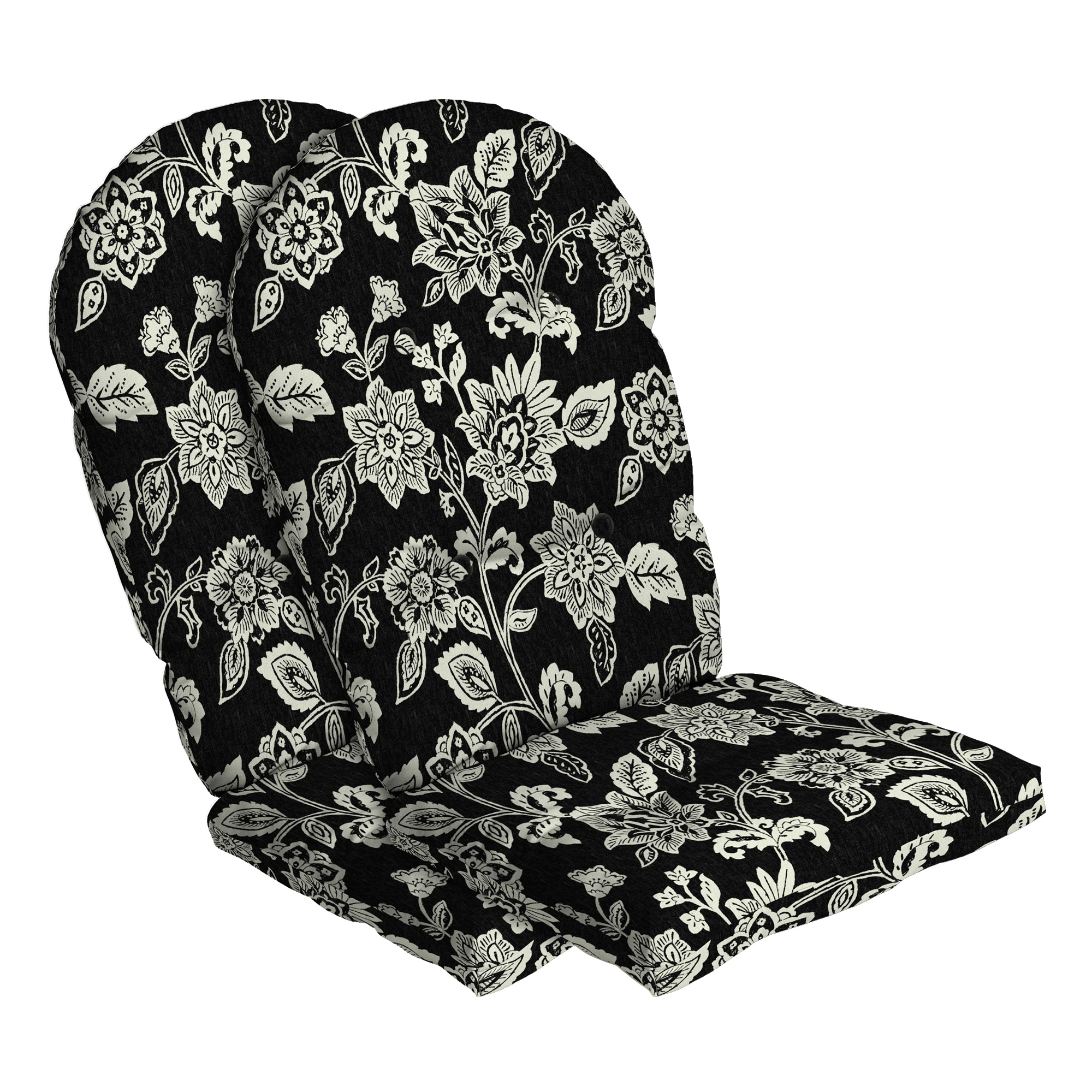 ARDEN TH19C04B-D9Z2 18-in x 20-in 2 -Piece Ashland Black Jacobean Patio chair cushion