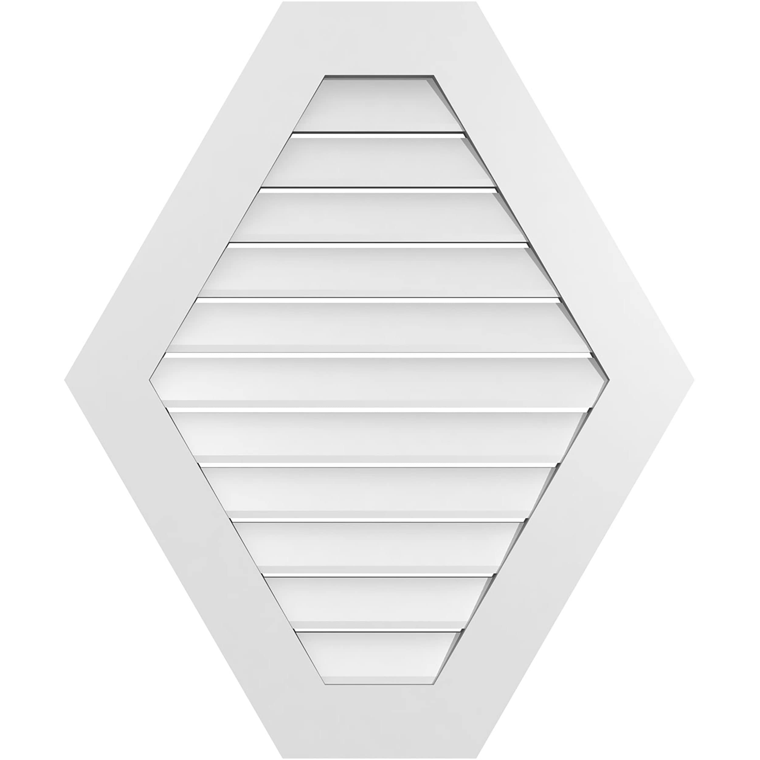 Ekena Millwork GVPHP30X3601SF 30-Inches x 36-Inches Off-white Peaked PVC Gable Louver Vent