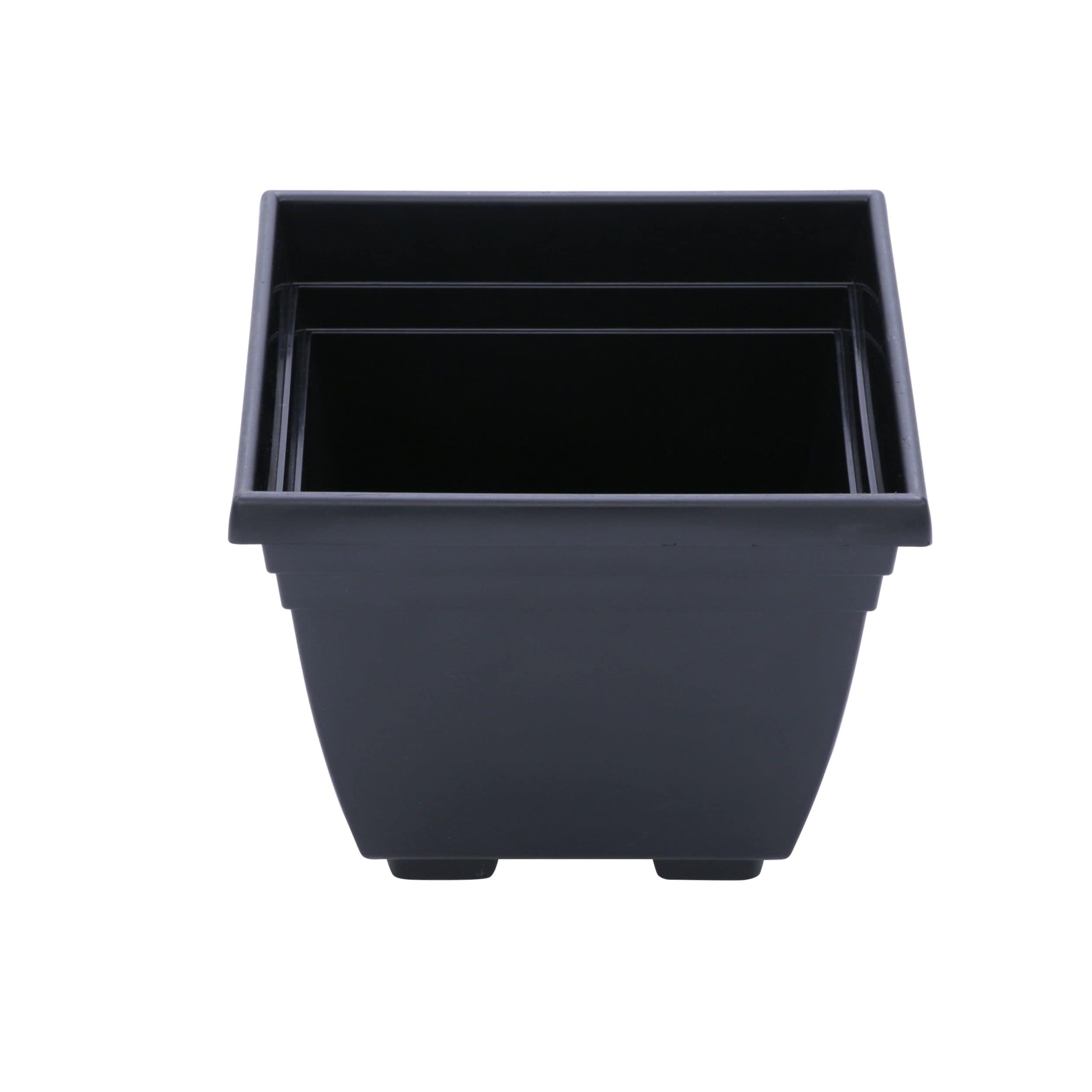 20 x 9cm Square Plant Pots Black Plastic Pot 10cm Deep  3.5" 