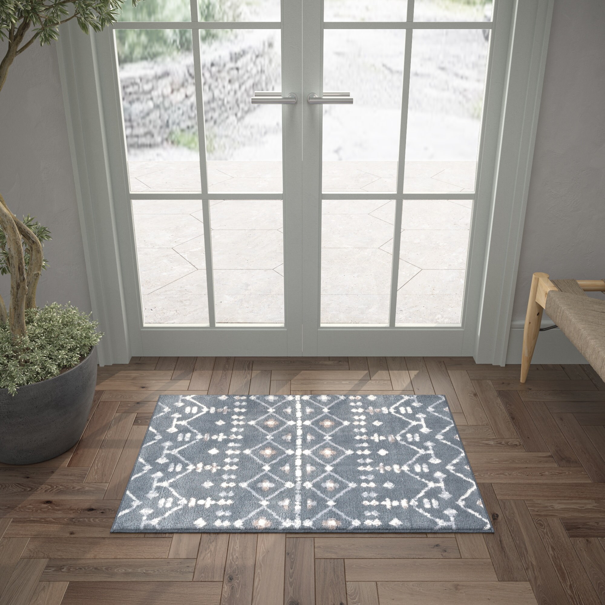 Tayse MDN3341 2X3 Madison 2 x 3 (ft) Loomed Polypropylene Dark Gray Rectangular Indoor Throw rug