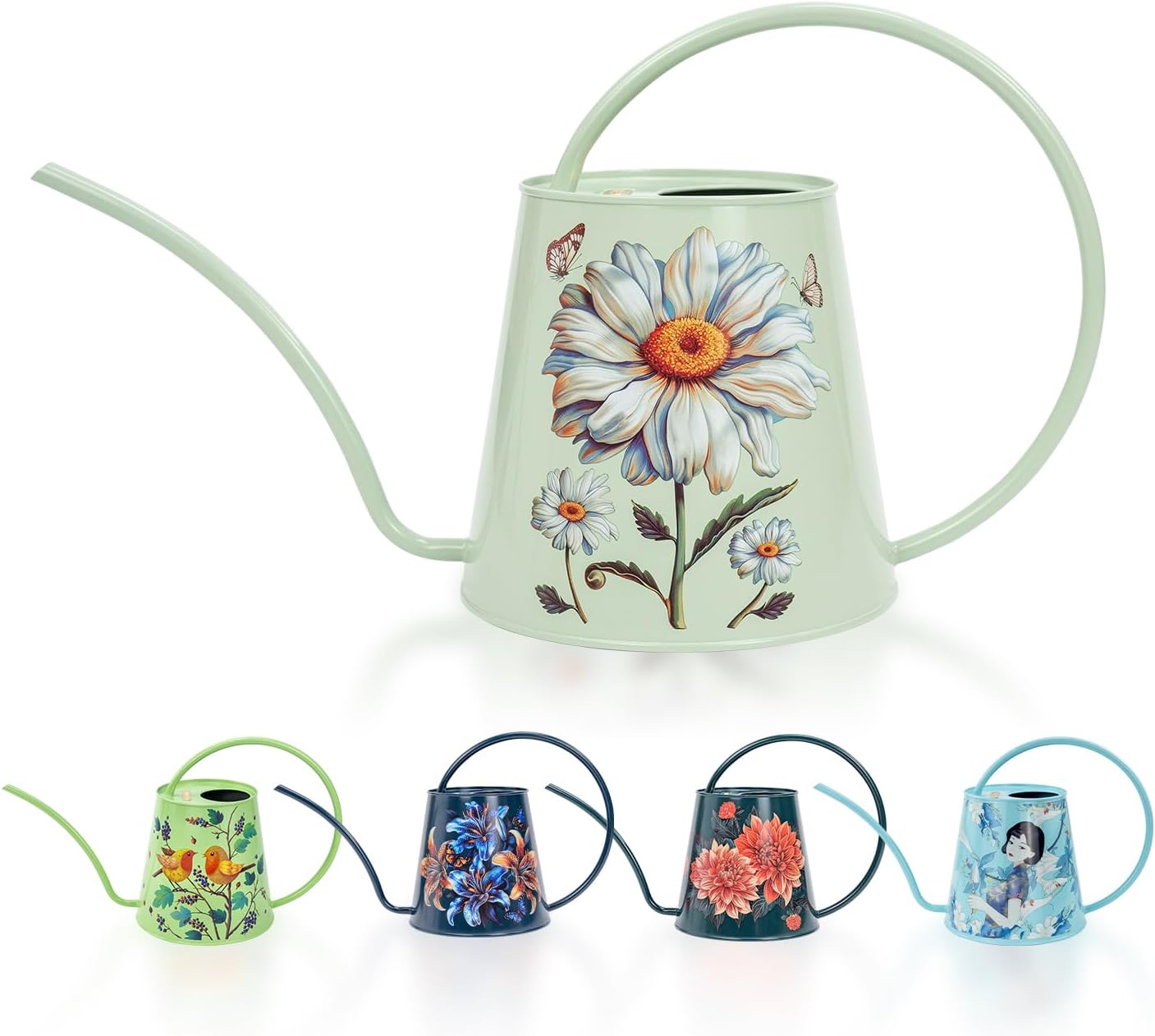 Berry&Bird - House Plants Watering Can Indoor Outdoor Stainless Steel Water Can with Long Spout G...