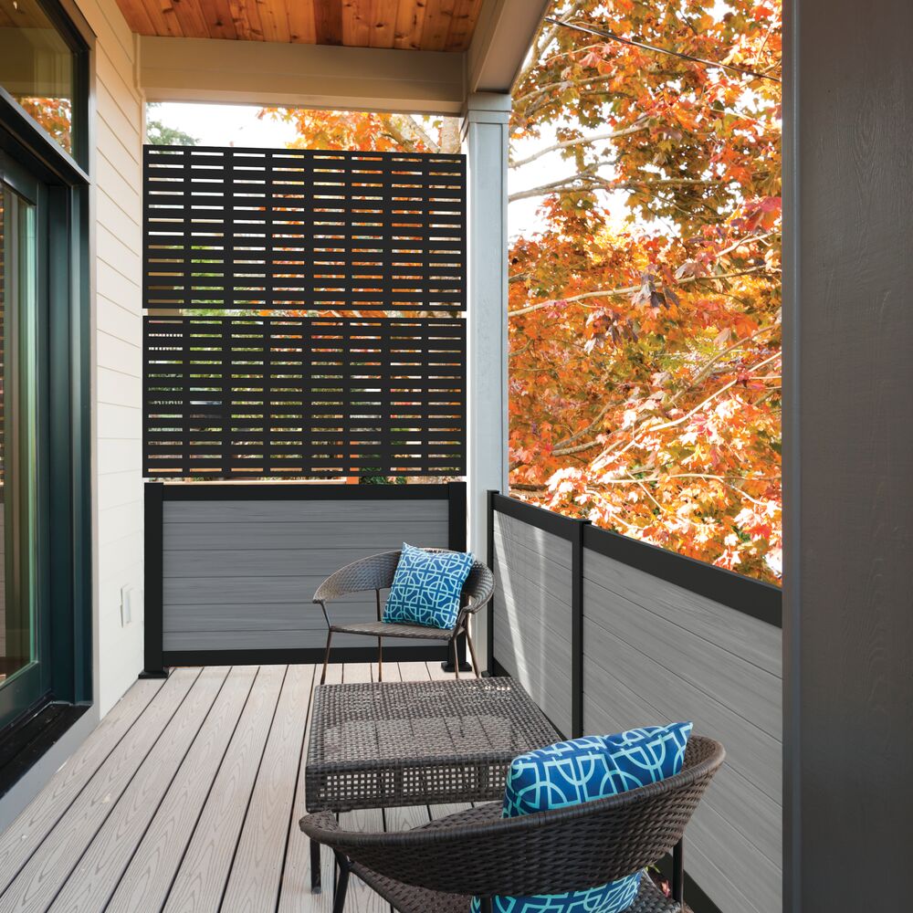Freedom 1-in x 72-in x 3-ft Boardwalk Black Polypropylene Decorative Screen Panel