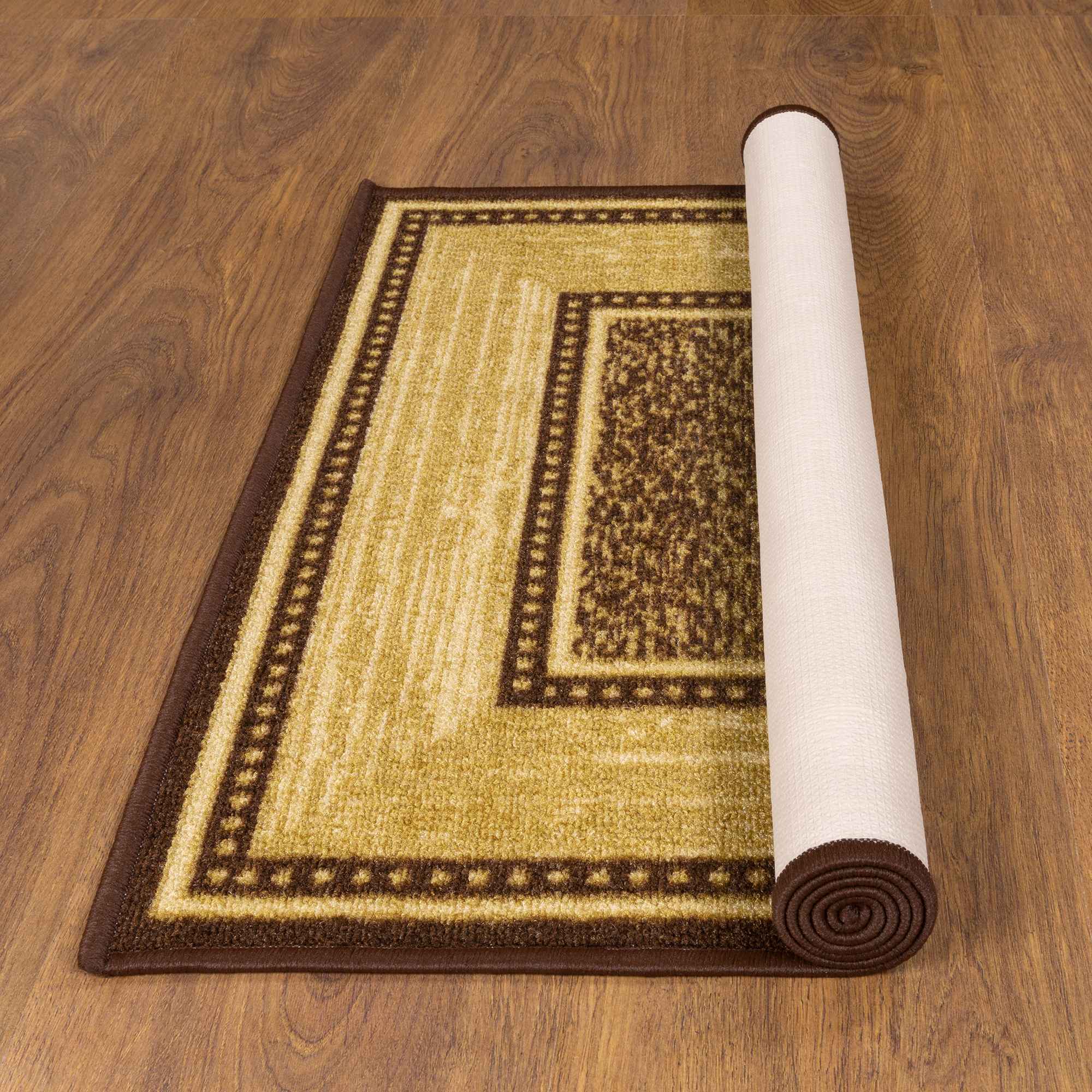 Ottomanson Luxury Solid Design Rubberback Bathroom Area Rug, 3'3 X 5,  Beige 