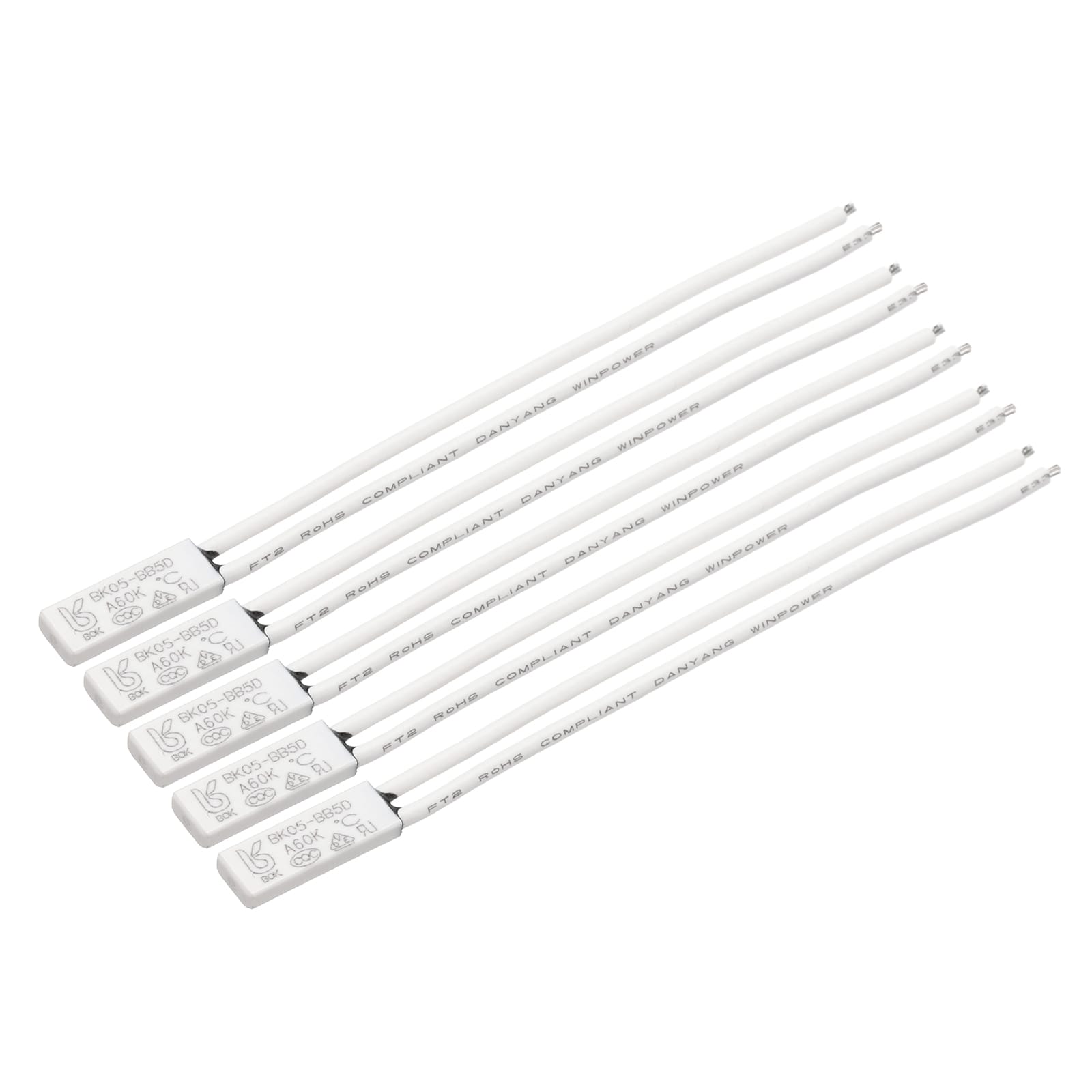 Unique Bargains 5pcs KSD9700 Thermostat NO Temperature Control Switch 60C N.O 2A Plastic Bimetal Normally Open Thermal Protector Thermal Switch #S26042800UX3121