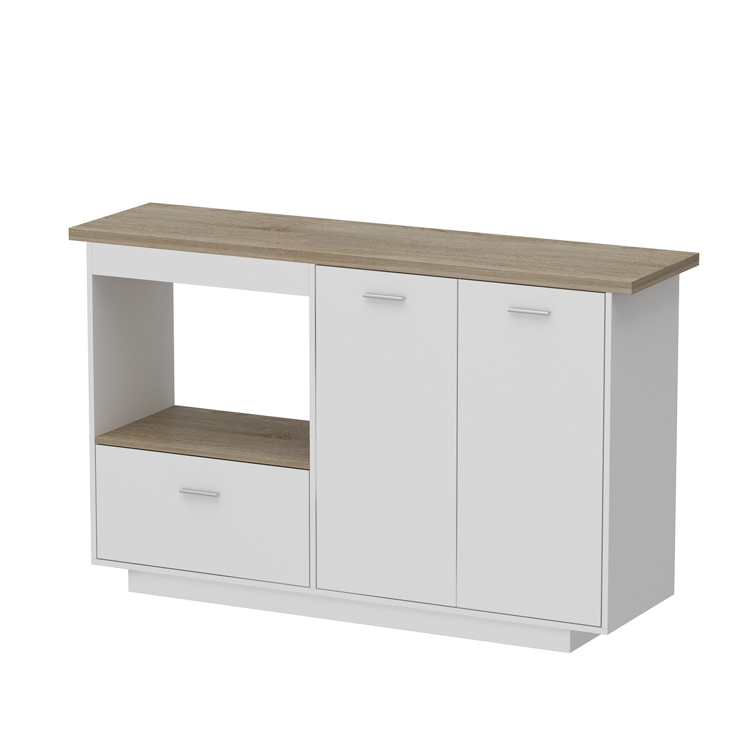 FUFU&GAGA White Mdf Base with Mdf Top Kitchen Cart (31.5-in x 59.1-in x ...