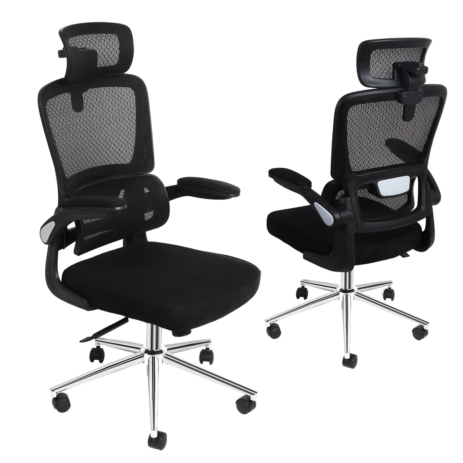 GZMR Mesh Assistant Office Chair Black Contemporary Adjustable