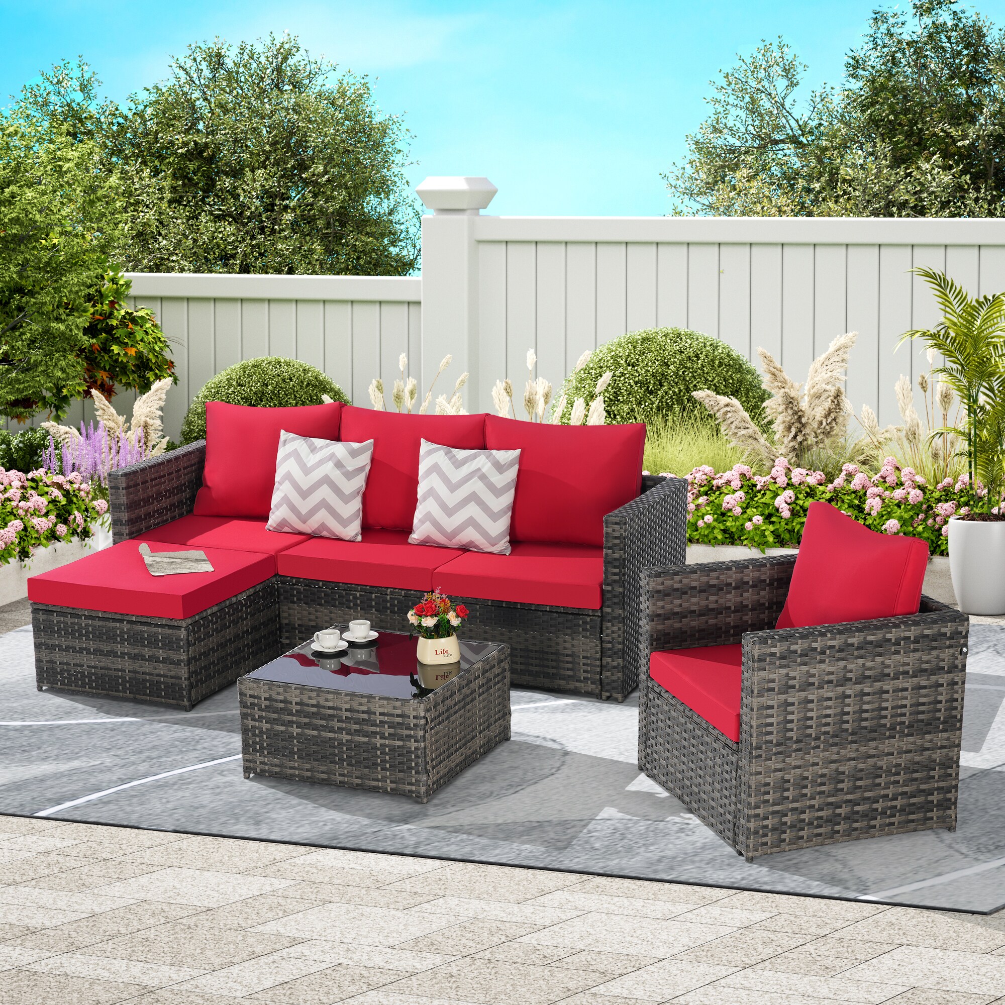 Forclover MONLDS04RE Patio-Conversation-Sets - View #2