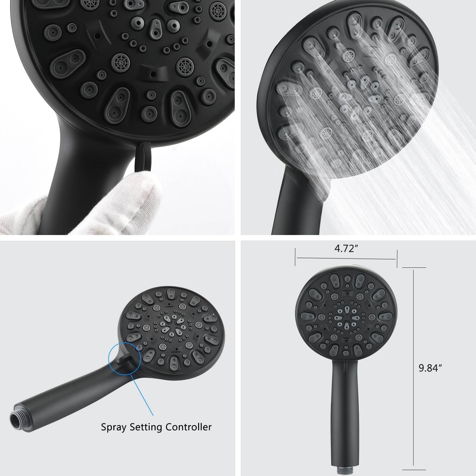 Clihome MS-BL-A3806-MB Showerhead-Bar-Panels - View #4