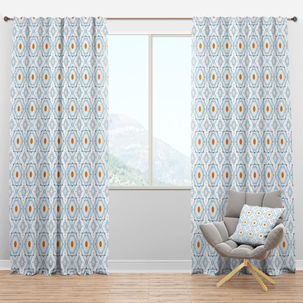 Designart CTN24021-52-95 95-in Blue Room darkening Thermal lined Rod pocket Single curtain panel