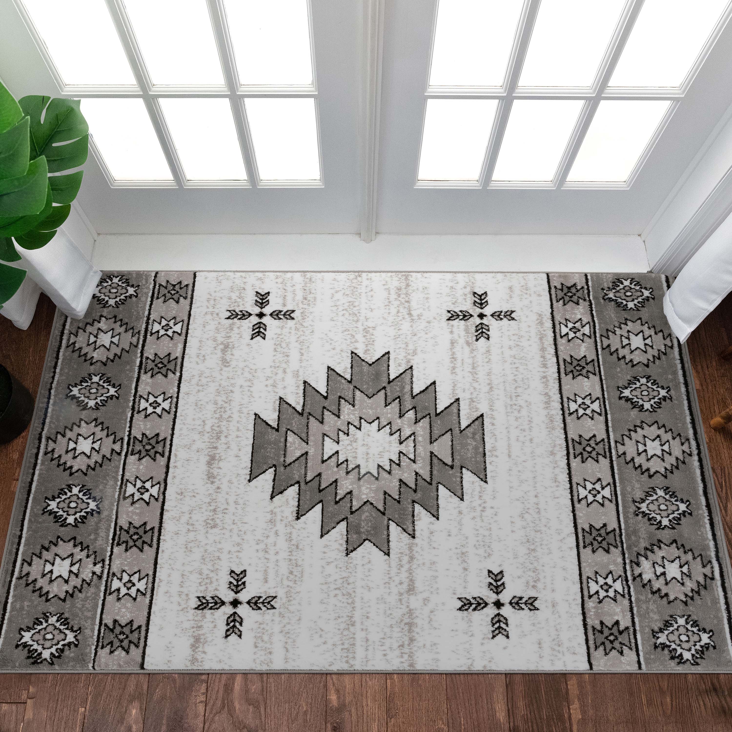 Well Woven DU-147-4 Dulcet 3 x 5 (ft) Loomed Polypropylene Grey Rectangular Indoor Tribal Southwestern Area rug