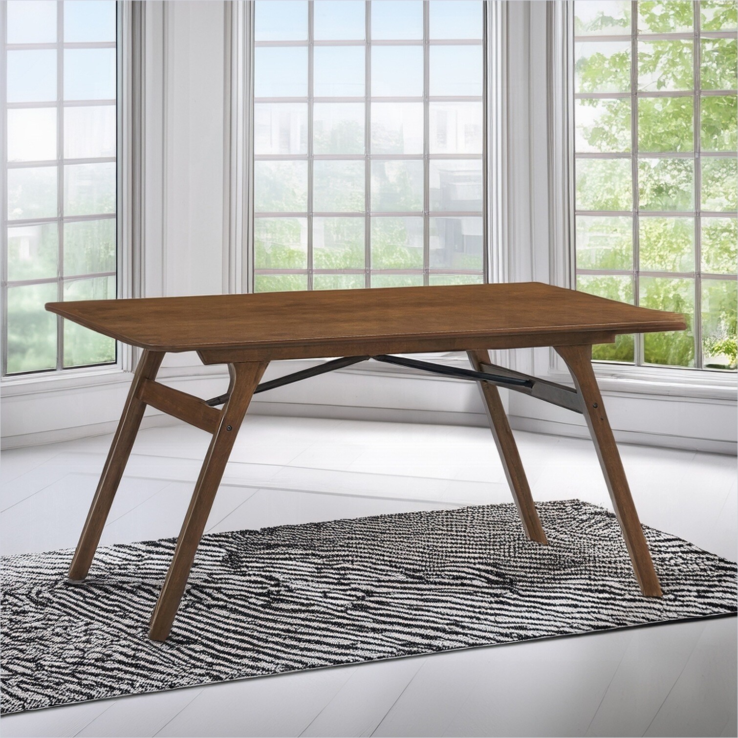 Watnature 7-Piece Dining Set with Rectangular Table and 6 Upholstered ...