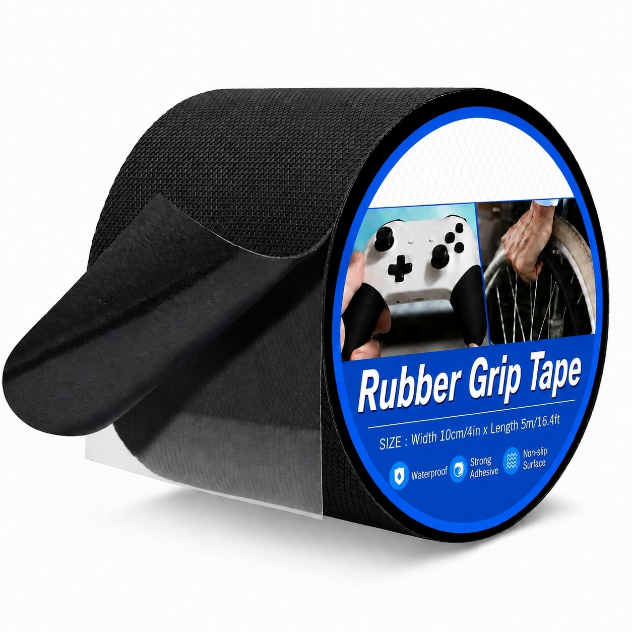 Oyezvary  Rubber Grip Tape 4 in by 16.4 FT Waterproof Anti Slip Tape Strong Adhesive Rubber Grip Wrap for Tool Handles Sports Equipment Handrails