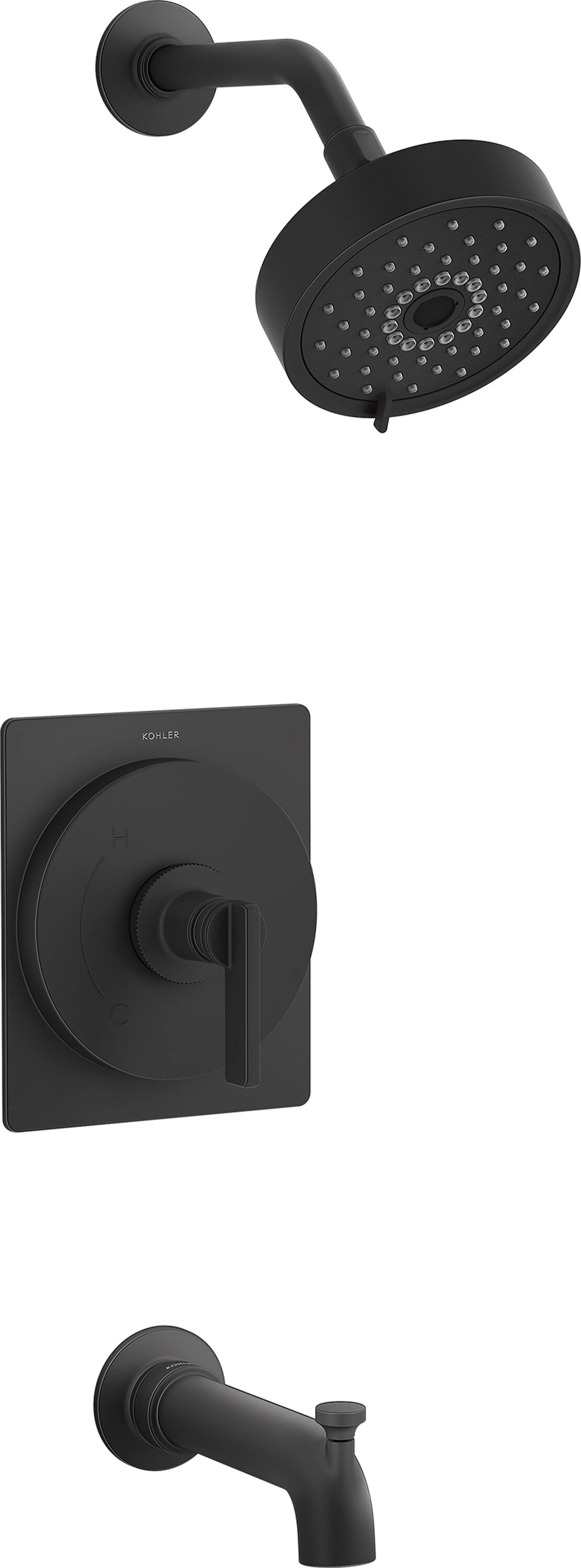 KOHLER TS35917-4G-BL Castia by Studio McGee Matte Black 1-handle Multi-function 5.5-in Round Bathtub and shower Faucet