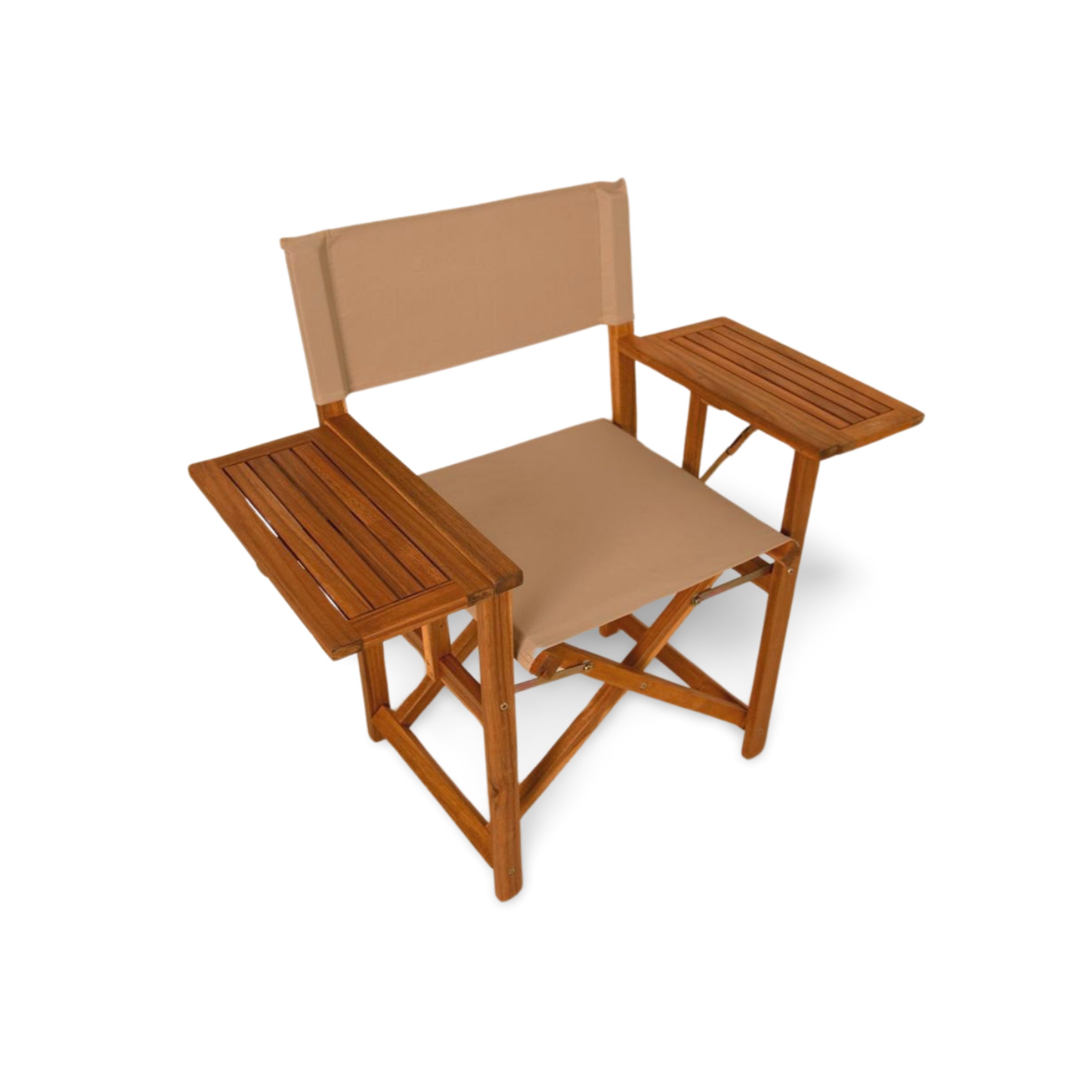 Aspect Living 65246 Balkene Home Natural Wood Frame Stationary Conversation Chair with Brown Solid Seat