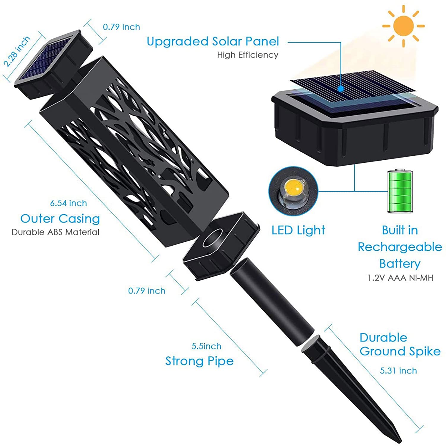 ABS Low Voltage Solar Powered Integrated LED Pathway Light Pack