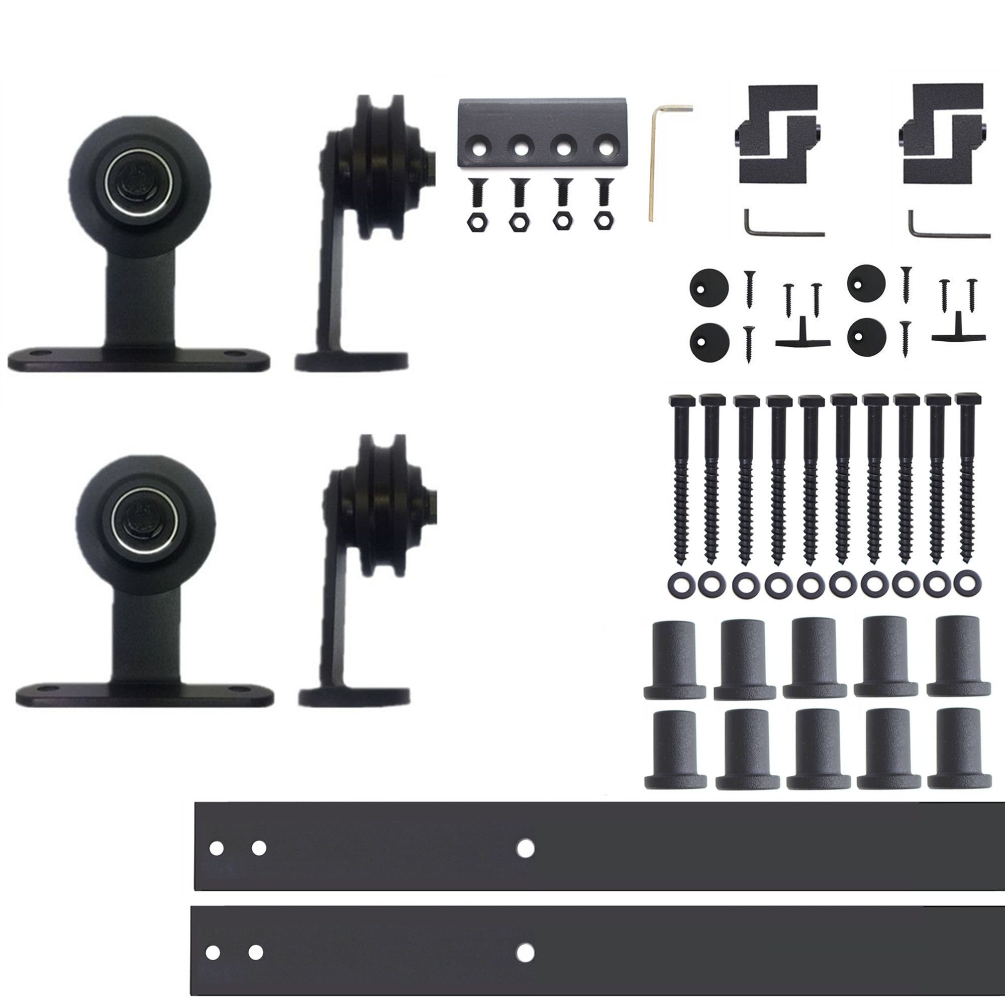 HOMACER 90-in Brushed Nickel Indoor Arrow Single Barn Door Hardware Kit JT1DNZ090C Sansujyuku sansujyuku.com