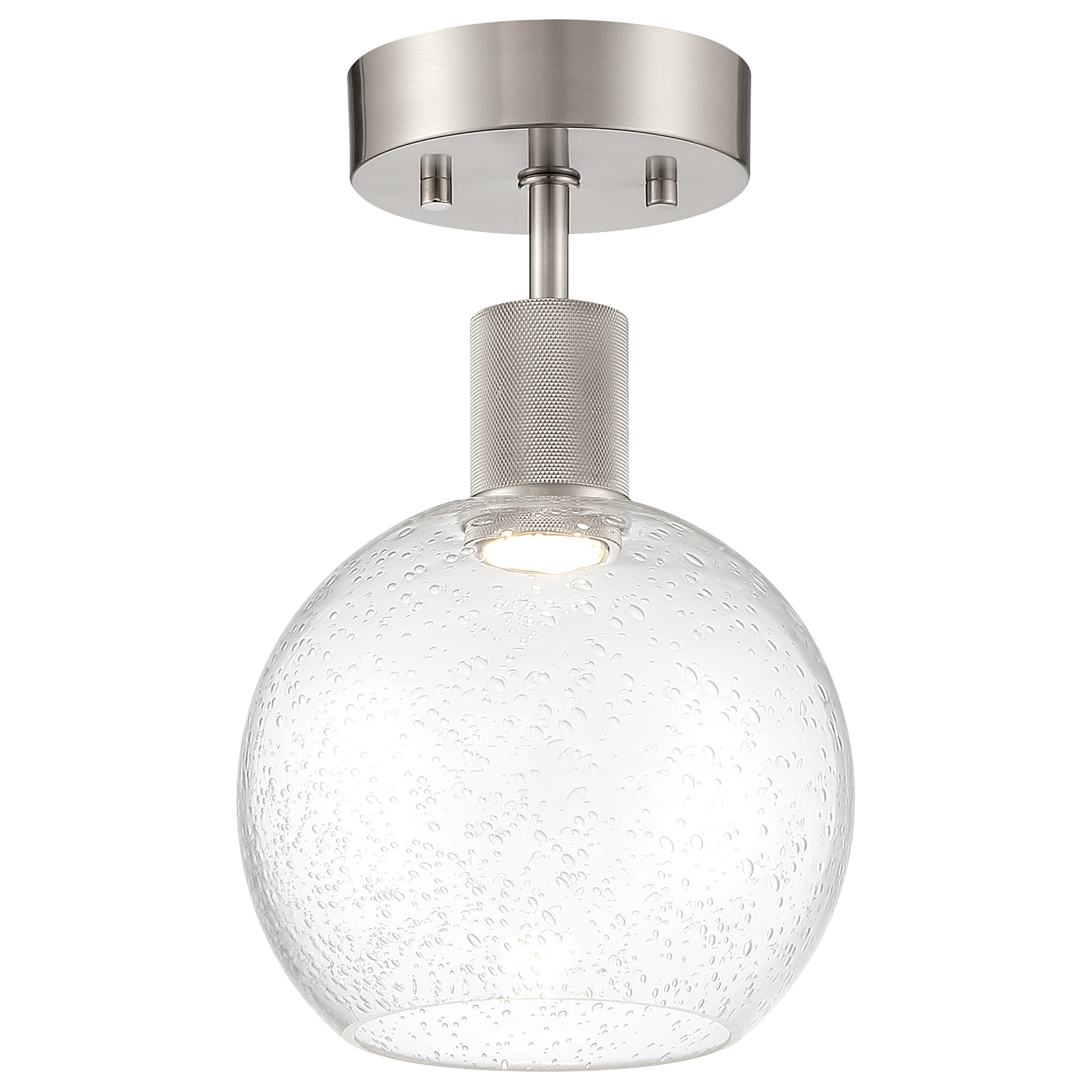 Access Lighting 63148LEDD-BS/SDG Port Nine 1-Light Brushed Steel LED Semi-Flush mount light