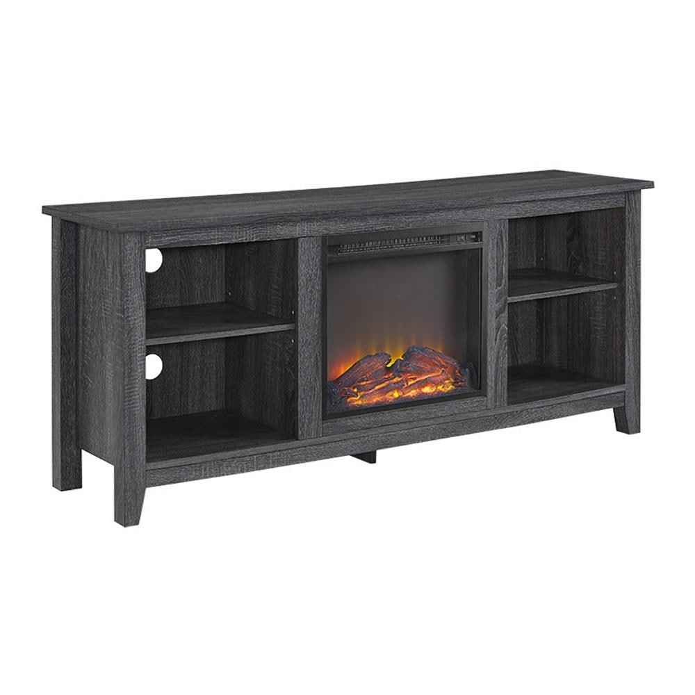 Walker Edison 58-in W Charcoal LED Electric Fireplace W58FP18CL Uae Electronic uaeelectronic.com