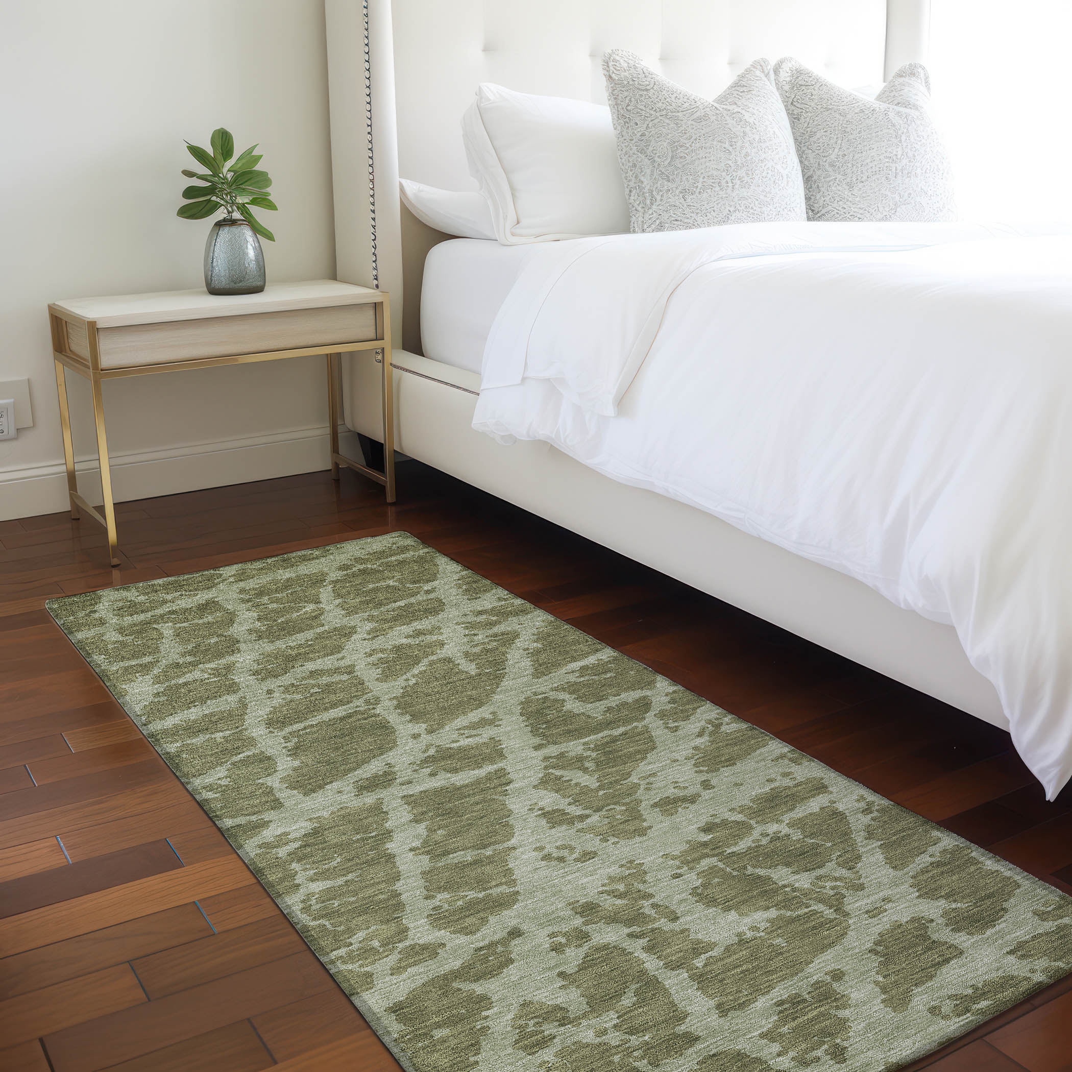 Addison Rugs ACN501OL2X8 Chantille ACN501OL 2 x 7 (ft) Polyester Olive Rectangular Indoor/Outdoor Geometric Machine washable Area rug