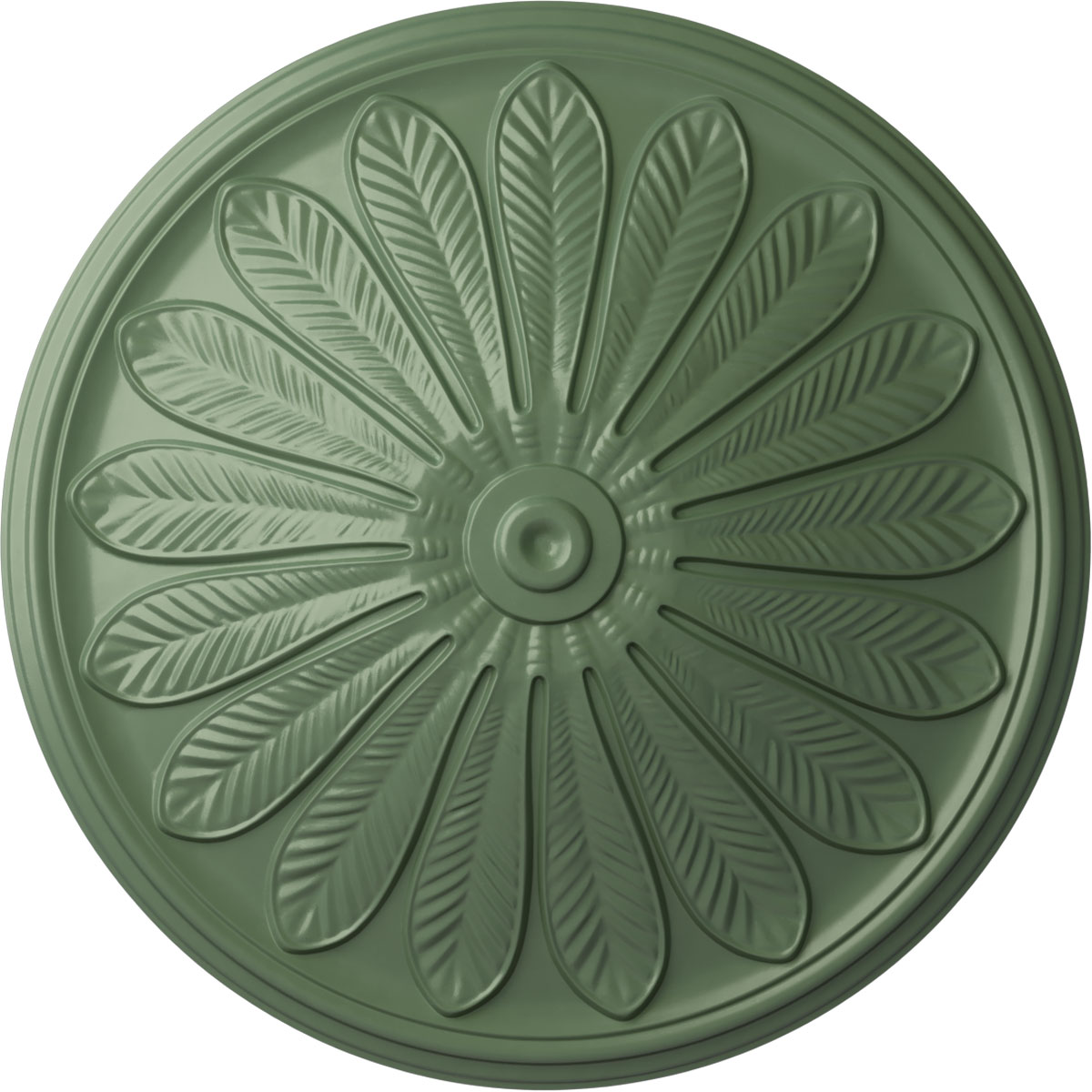 Ekena Millwork CM25BRAGF Brontes 25.5-in W x 25.5-in L Painted Athenian Green Polyurethane Whole Ceiling Medallion
