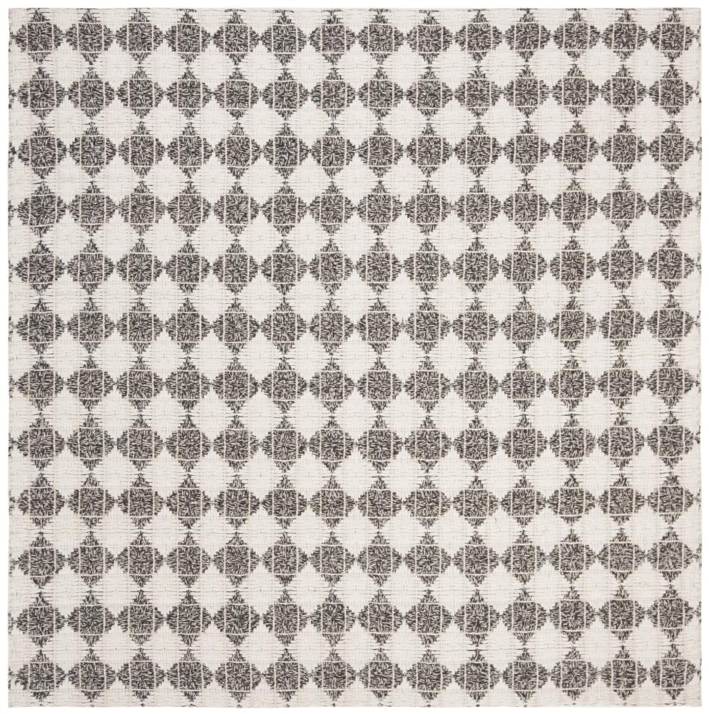 Safavieh NAT407Z-6SQ Natura Banff 6 x 6 (ft) Synthetic Black/Ivory Square Indoor Abstract Coastal Area rug