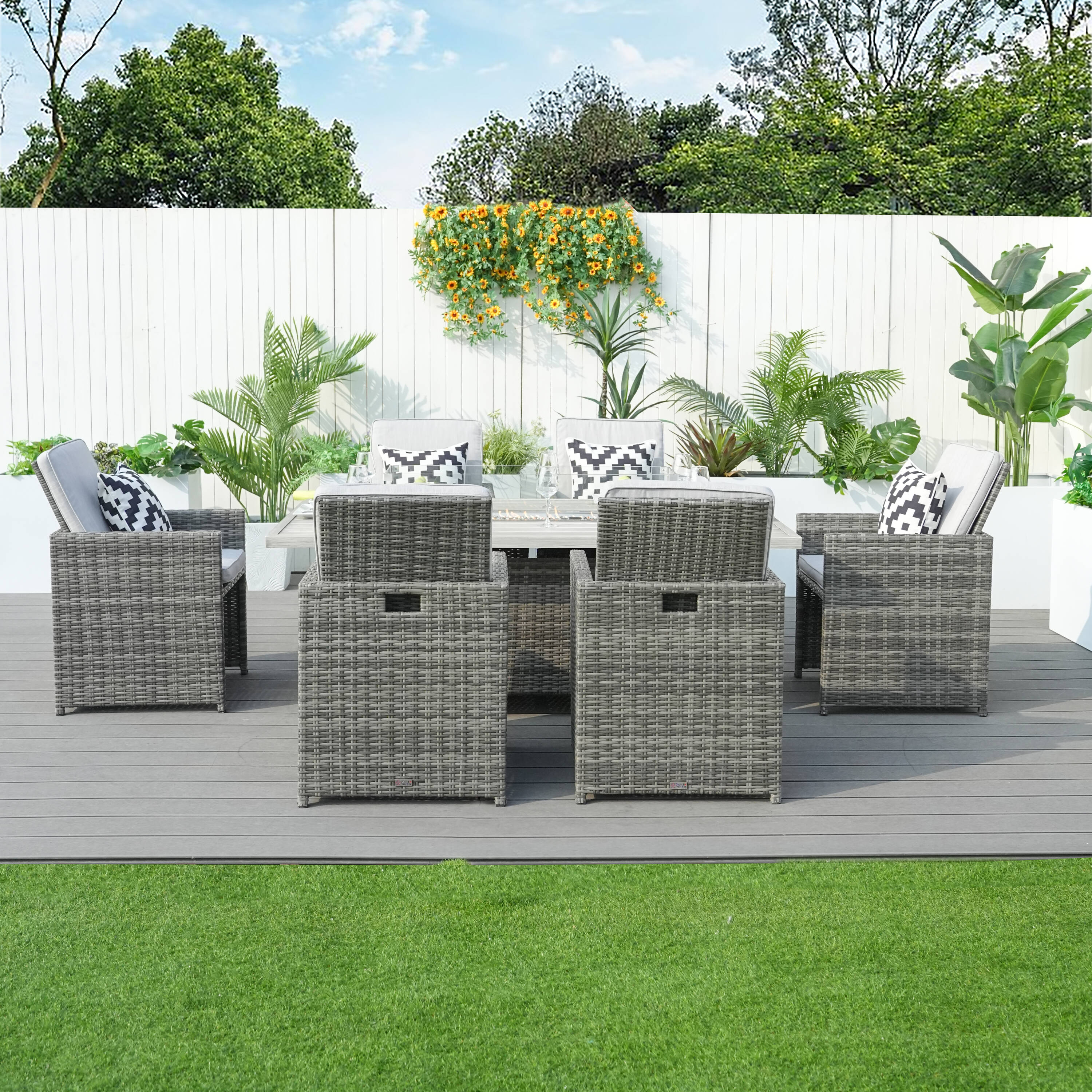 Direct Wicker DWG-1634RA-GR Patio-Dining-Sets - View #3