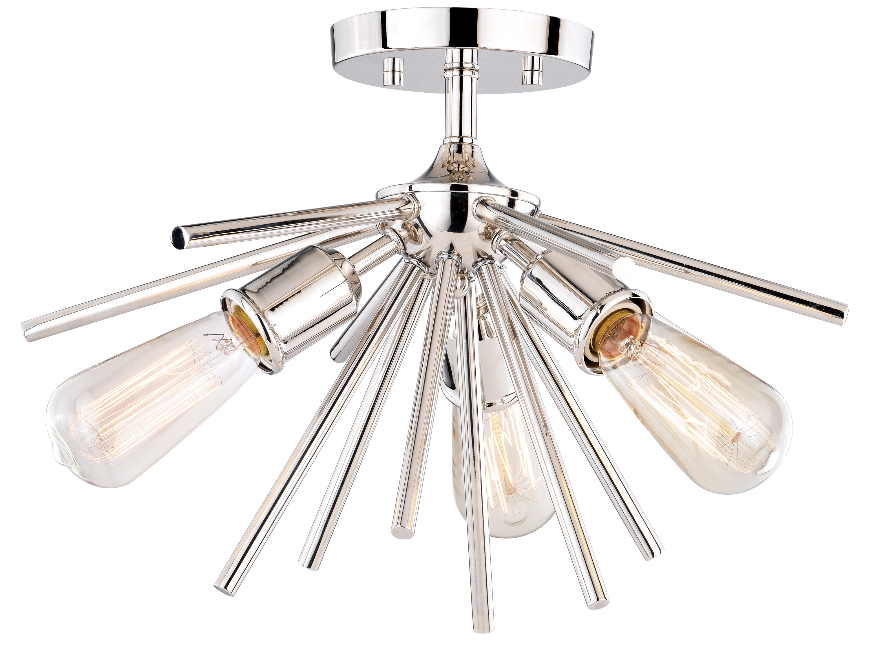 Cascadia C0163 Estelle 3 -Light 17-in Polished Nickel Semi Flush Mount Light
