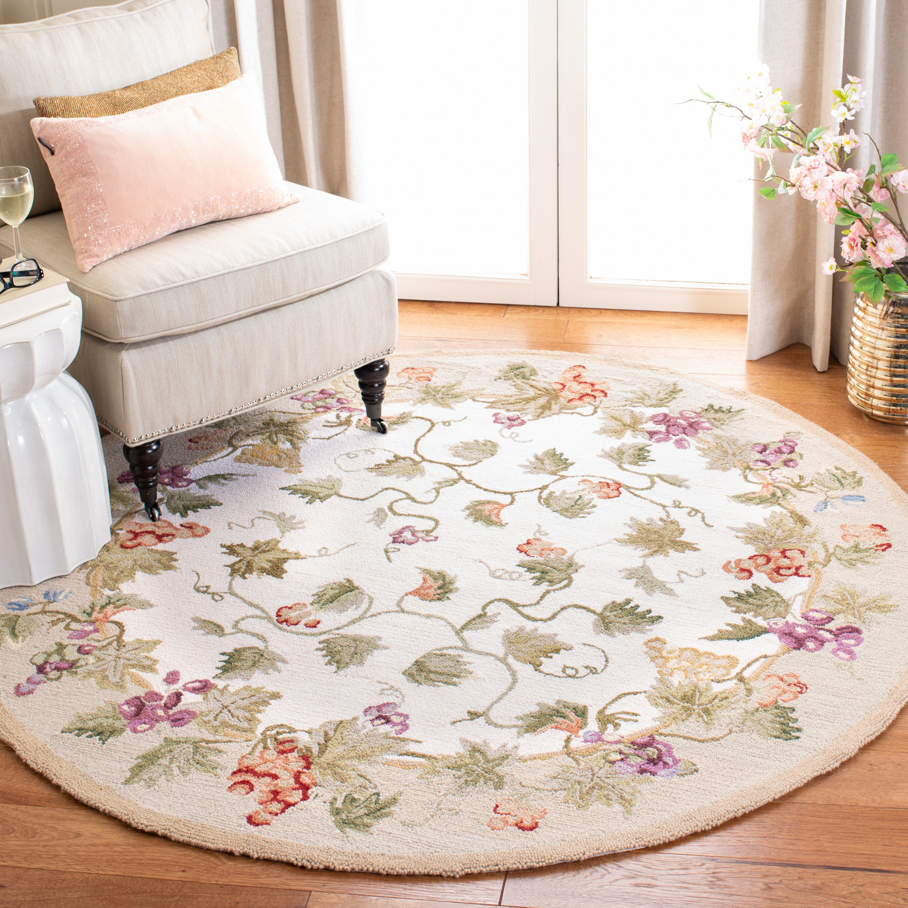 Safavieh Chelsea Spring 3 X 4 (ft) Wool Ivory Indoor Floral/Botanical  Farmhouse/Cottage Throw Rug in the Rugs department at