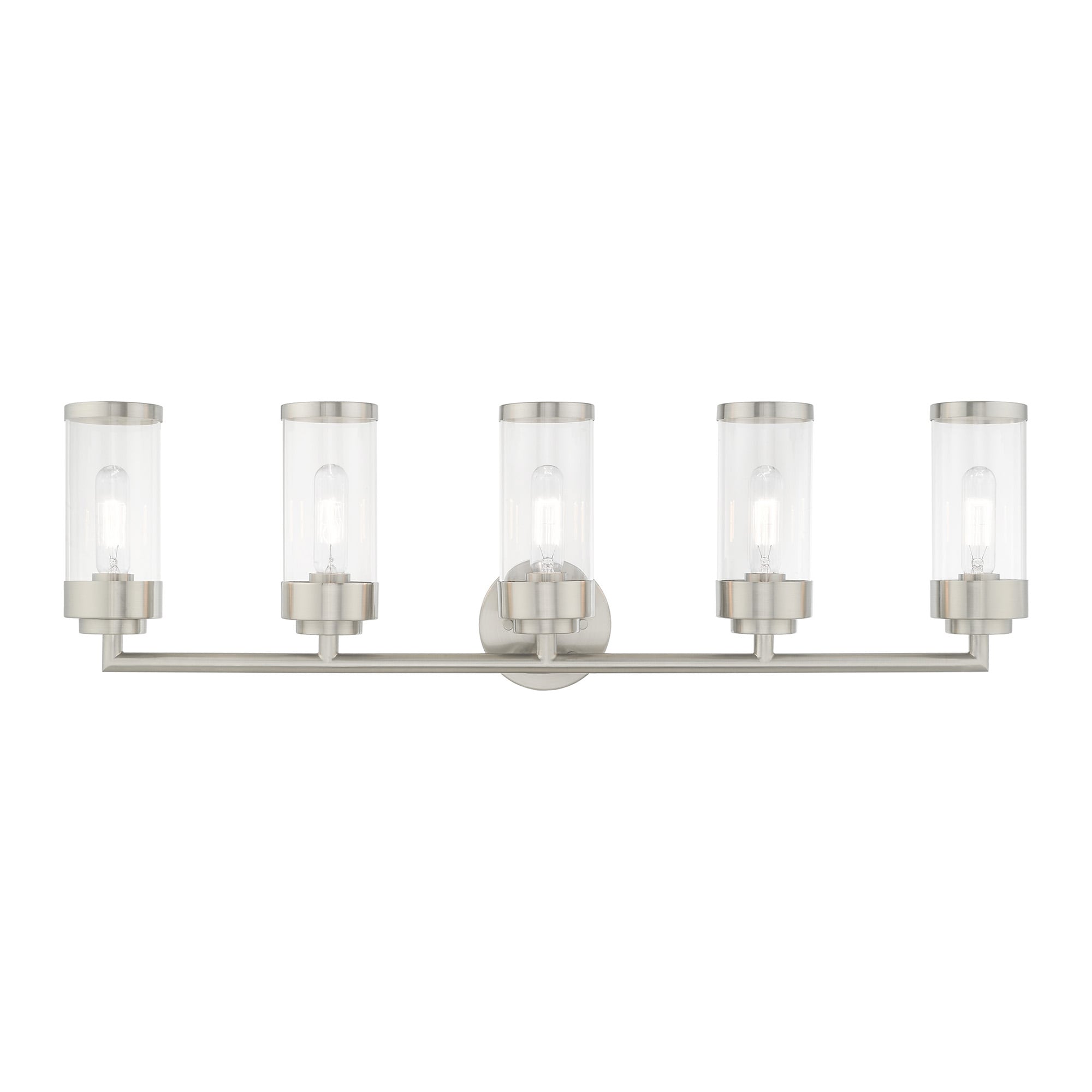 Livex Lighting 10365-91 Hillcrest 35.75-in 5 -Light Brushed Nickel Transitional Vanity light