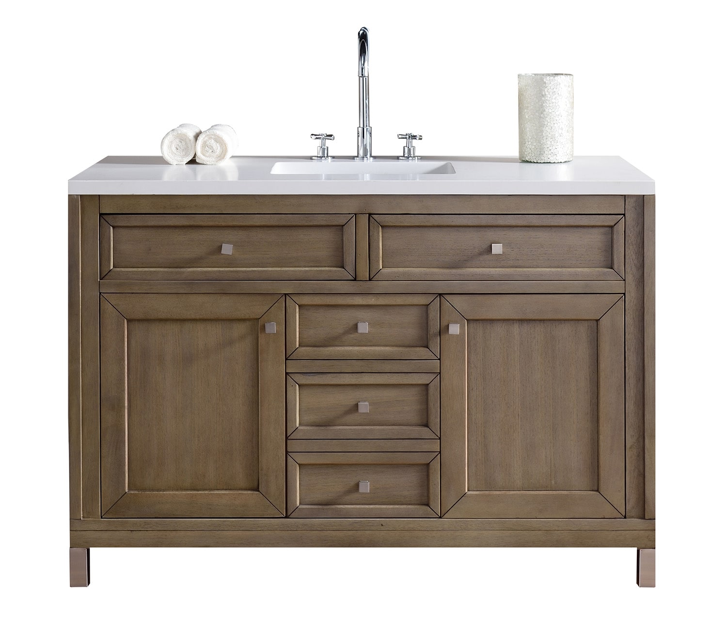 James Martin Vanities Chicago 48-in Whitewashed Walnut Undermount ...