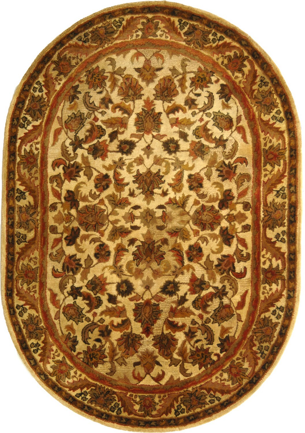 Safavieh Antiquity Rudbar X 10 Wool Gold Oval Indoor Floral/Botanical  Vintage Area Rug in the Rugs department at