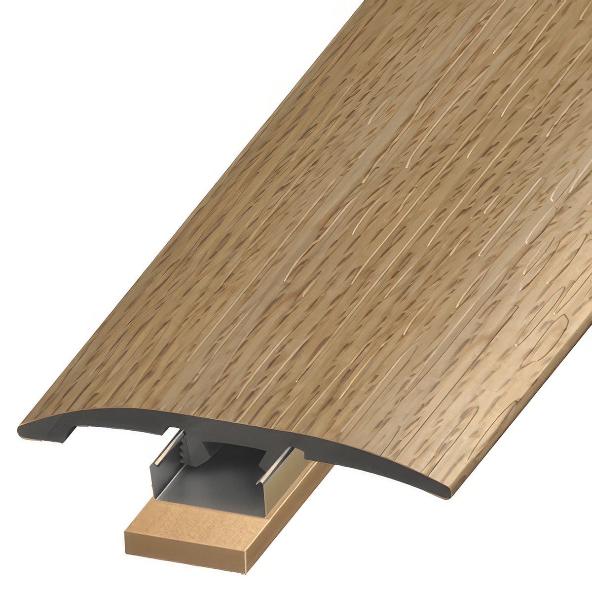 Versatrim SLT-113108 Classic MaxCore Lucida-Classic MaxCore-Pioneer Oak Prefinished 0.25-in T x 2-in W x 94-in L PVC 3-in-1 T-moulding/Reducer/Endcap