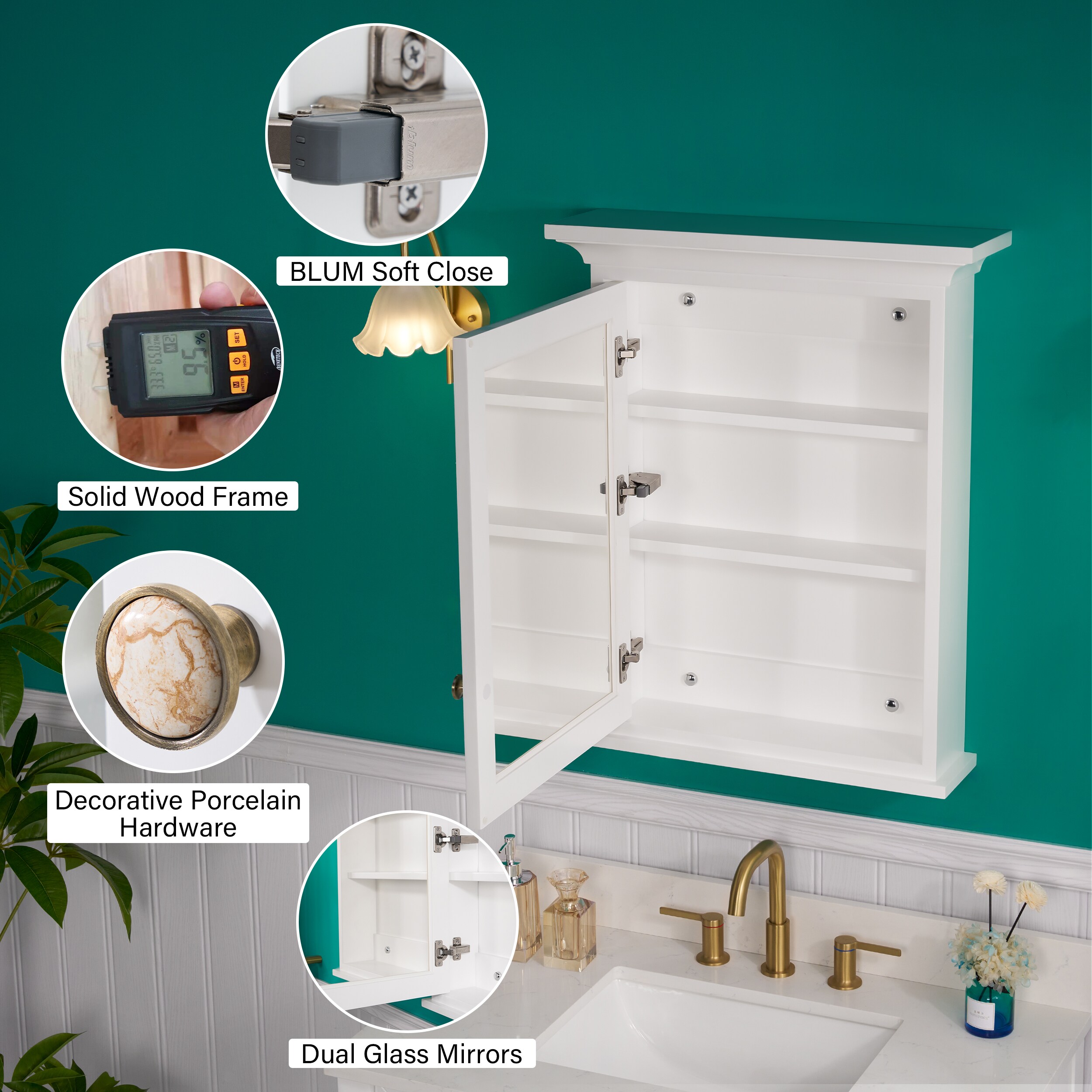 WELLFOR EX3BMFL-24-36 Bathroom-Medicine-Cabinets - View #6