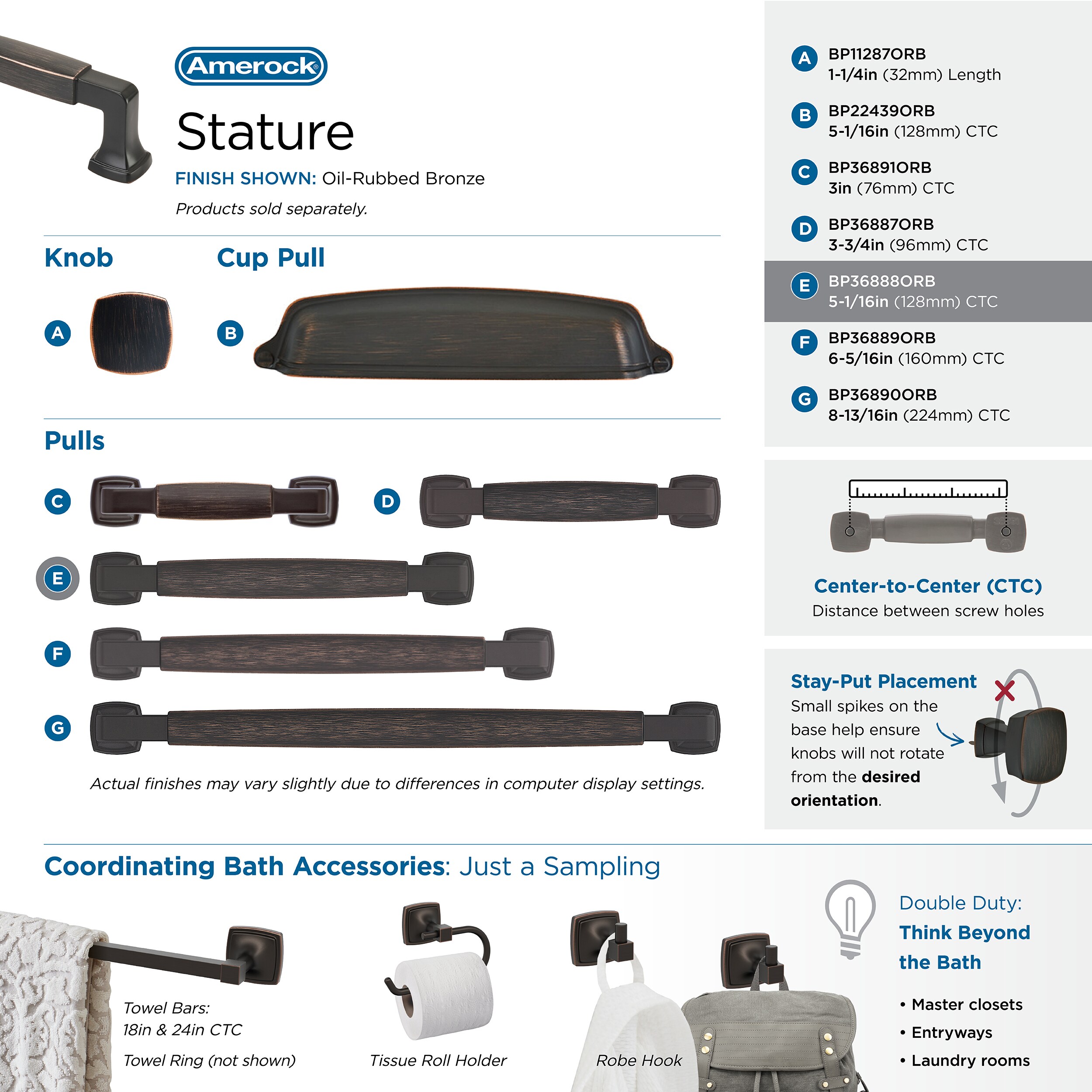 Amerock BP36888ORB Cabinet-Pulls - View #6
