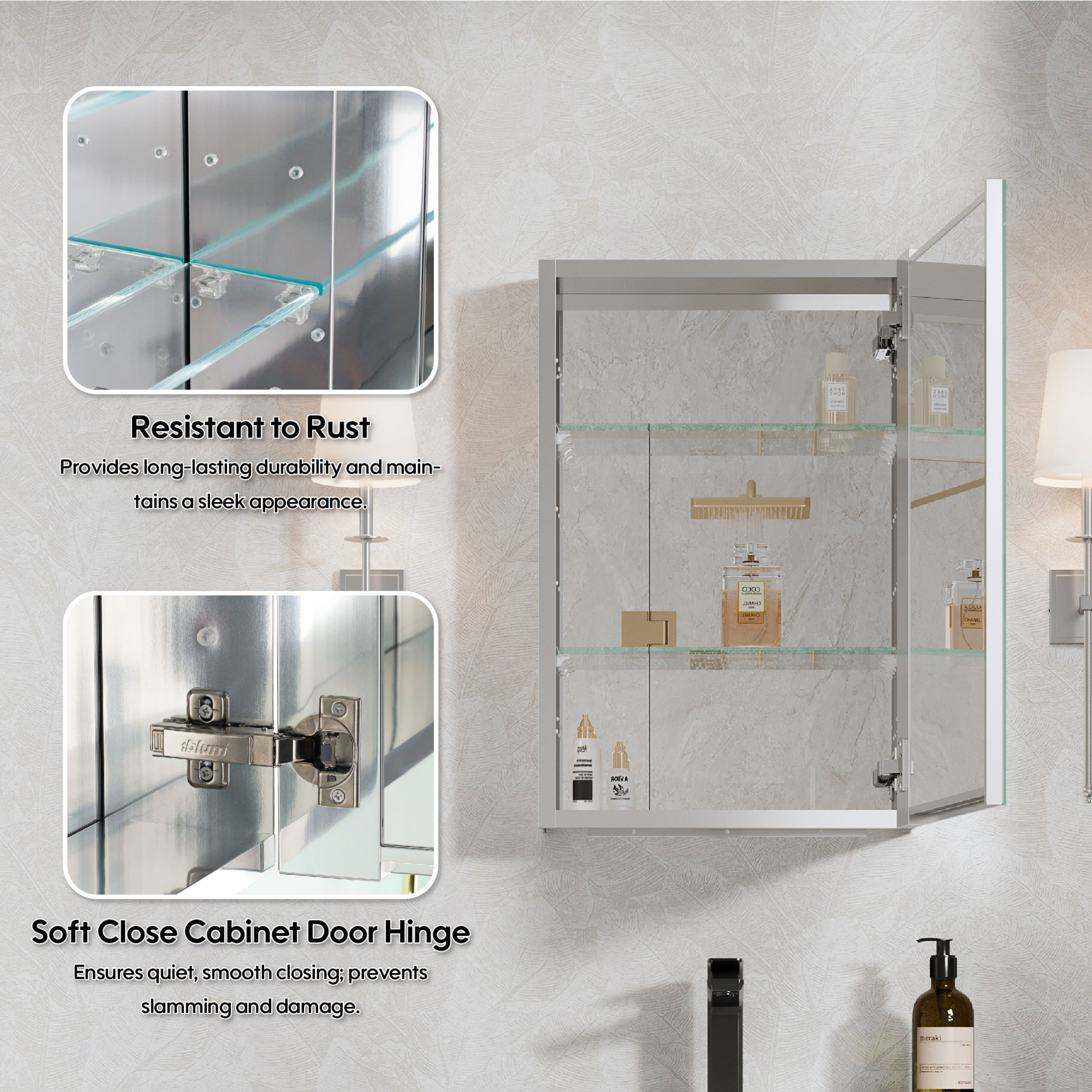 WELLFOR ROSA1624MC-L Bathroom-Medicine-Cabinets - View #9