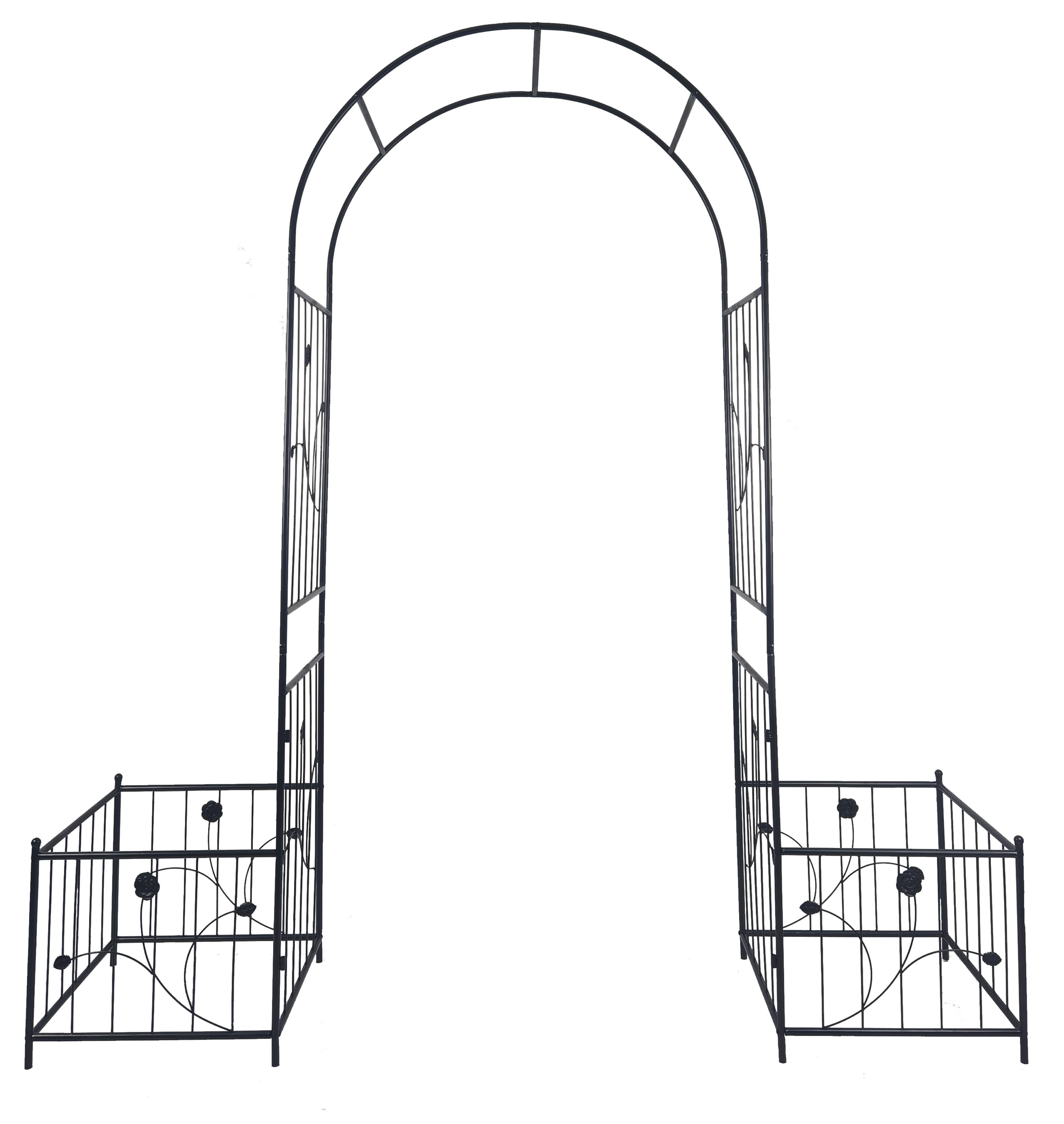Damerin ZLY-14F Garden Trellises 19.7-Inches W x 86.6-Inches H Black Iron Fence Garden Trellis For Climbing Plants For Cucumbers For Roses For Tomatoes