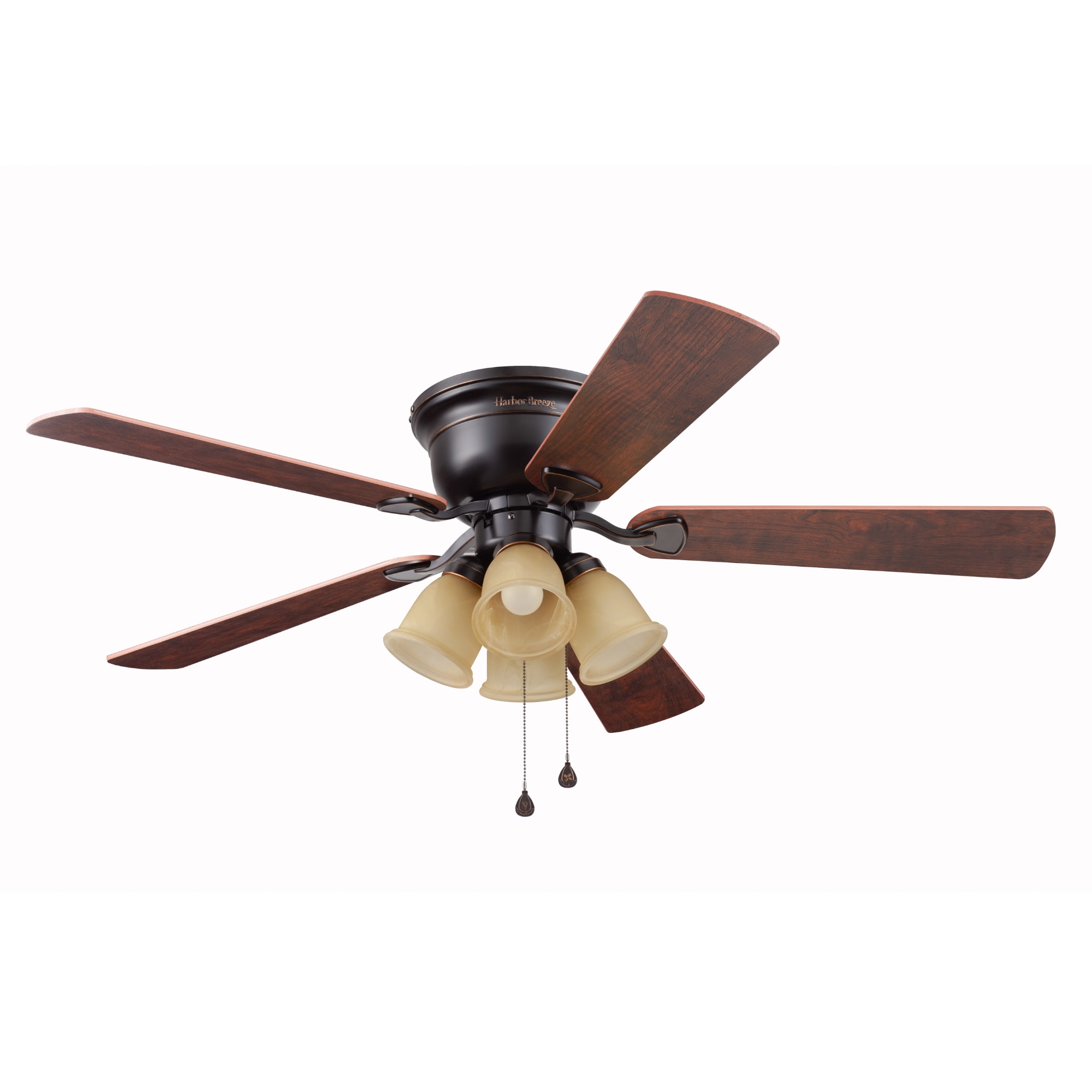 Harbor Breeze Centreville 52-in Oil rubbed bronze LED Indoor Flush Mount Ceiling Fan (5-Blade)