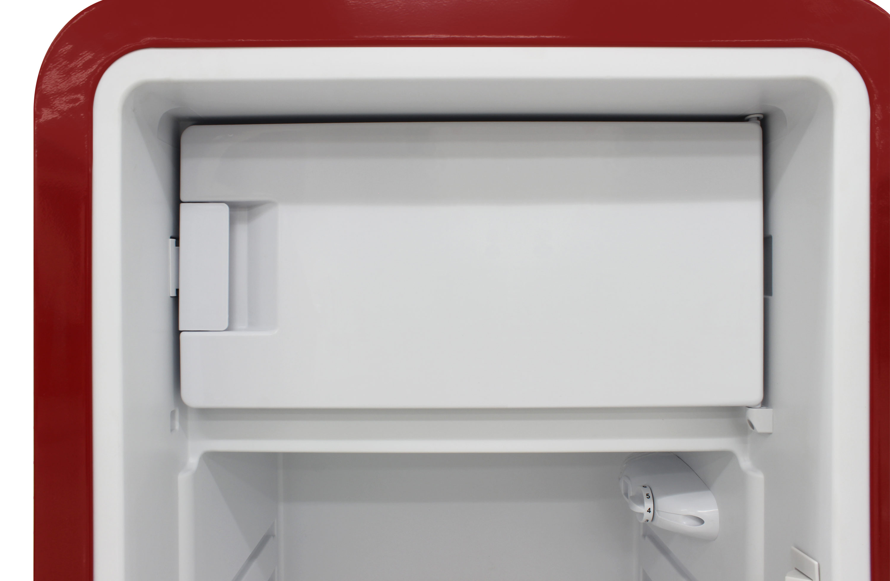 Brama 9.2 Cu.Ft. Retro Red Top-Freezer Refrigerator with Solid Steel Door