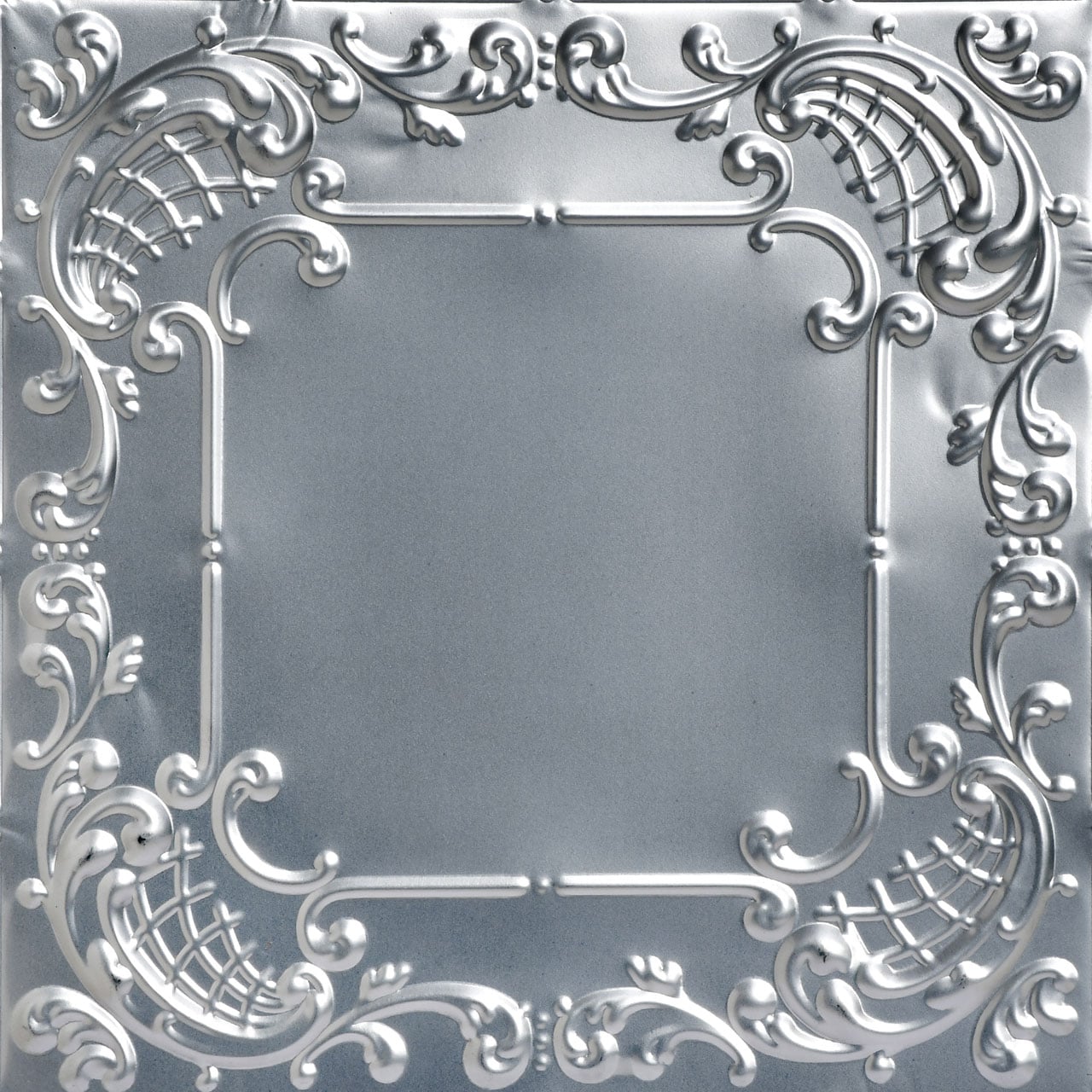 From Plain to Beautiful in Hours SK515-LAQ-24X24-N12 2-ft x 2-ft Baby's Breath Lacquered Steel Steel Surface-mount Ceiling Tile ( 12 -Pack, 48-Sq. Feet / Case )