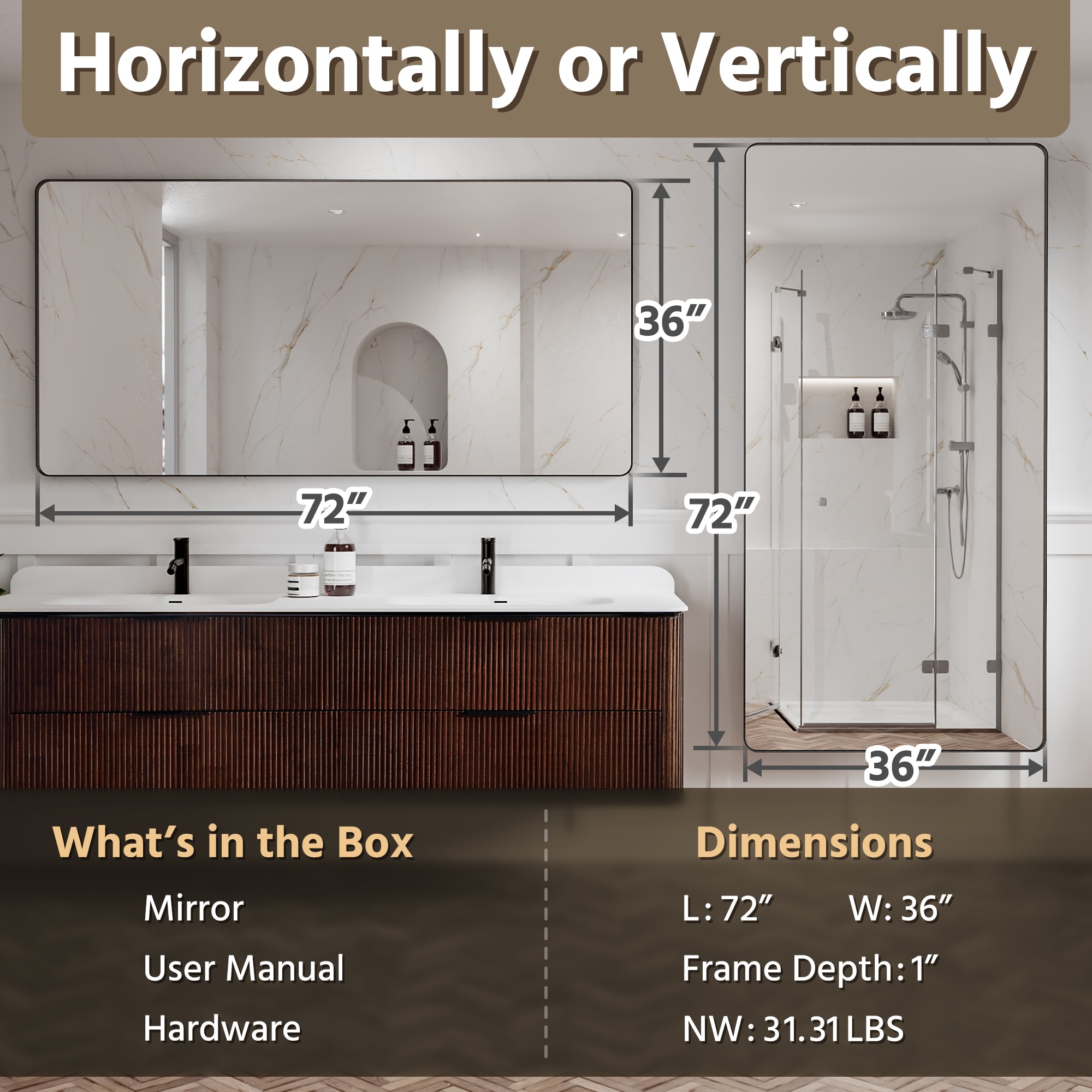 Vanityfus VF30BM7236V18MB Framed-Bath-Mirrors - View #3
