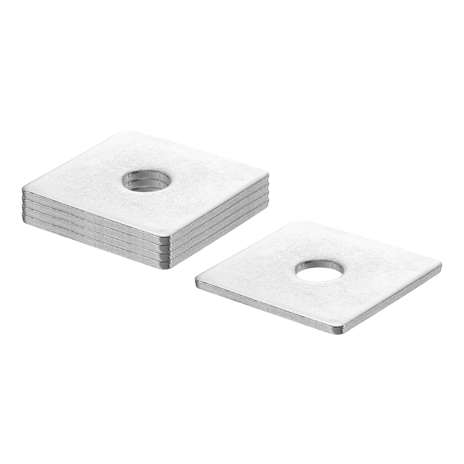 Unique Bargains 5pcs 2in Square Plate Washer for 1/2in Bolt 304 Stainless Steel Bearing Plate Flat Washers Spacer Gasket for Machinery Repair Outdoor Construction (0.12in Thick) #S26092300UX2891