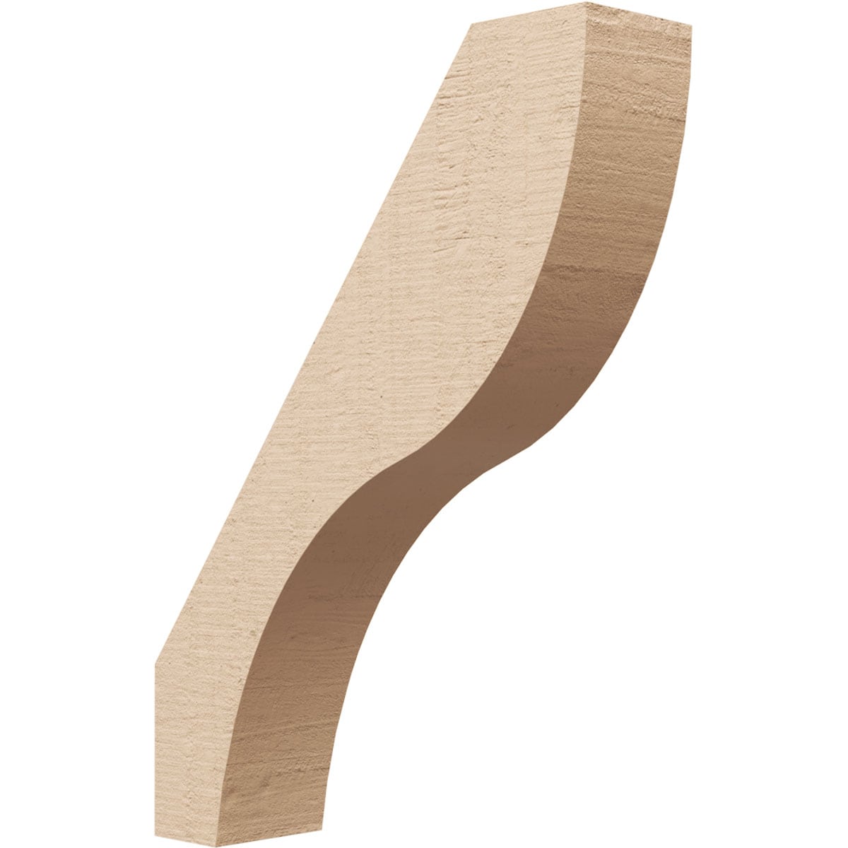 Ekena Millwork BRCUR03X12X16GNVRCPR 3-in x 16-in x 12-in Primed Urethane Geneva Rough Cedar Woodgrain TimberThane KneeBrace