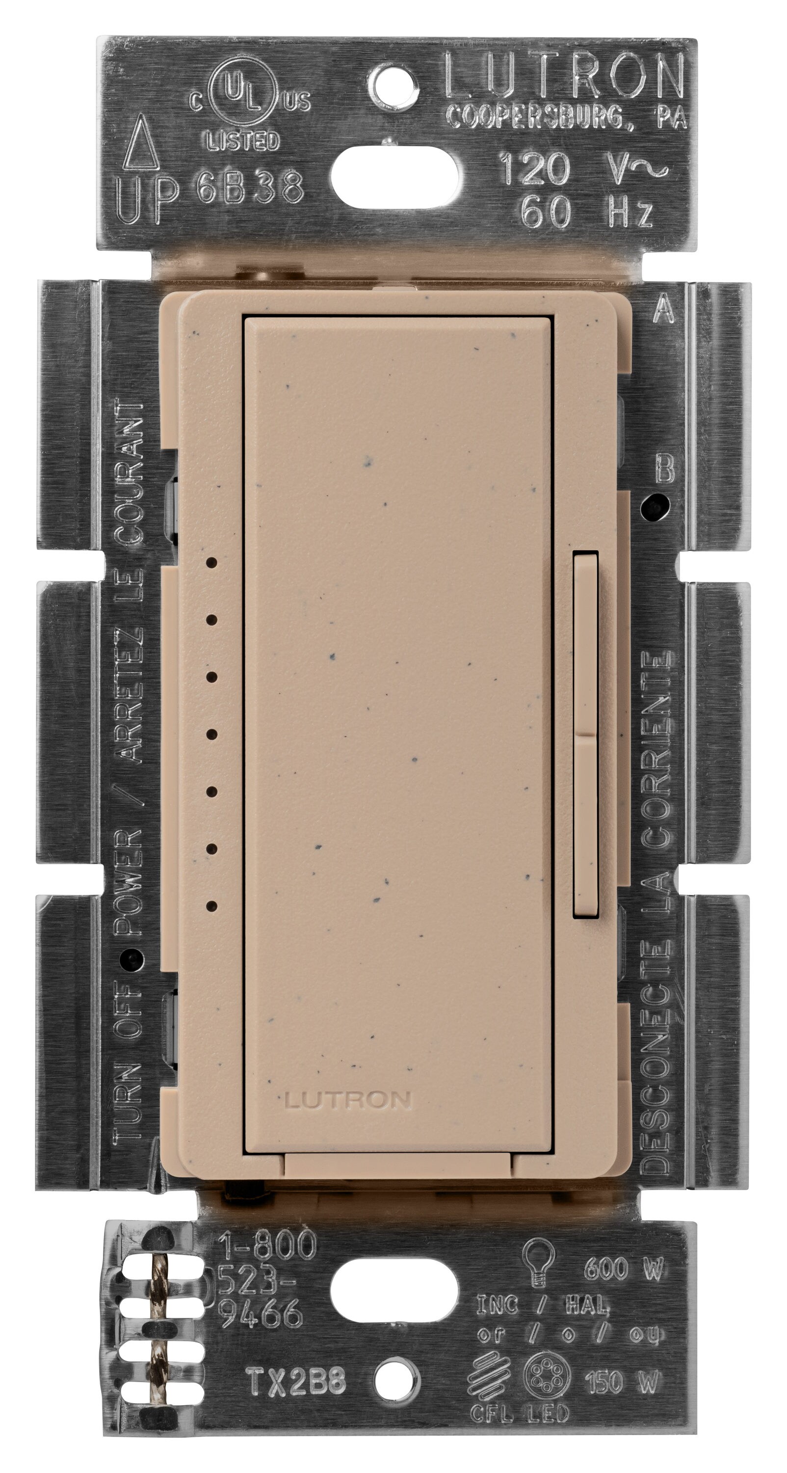 Lutron MACL-153M-MS Maestro Multi-location LED Decorator Light Dimmer Switch, Mocha Stone