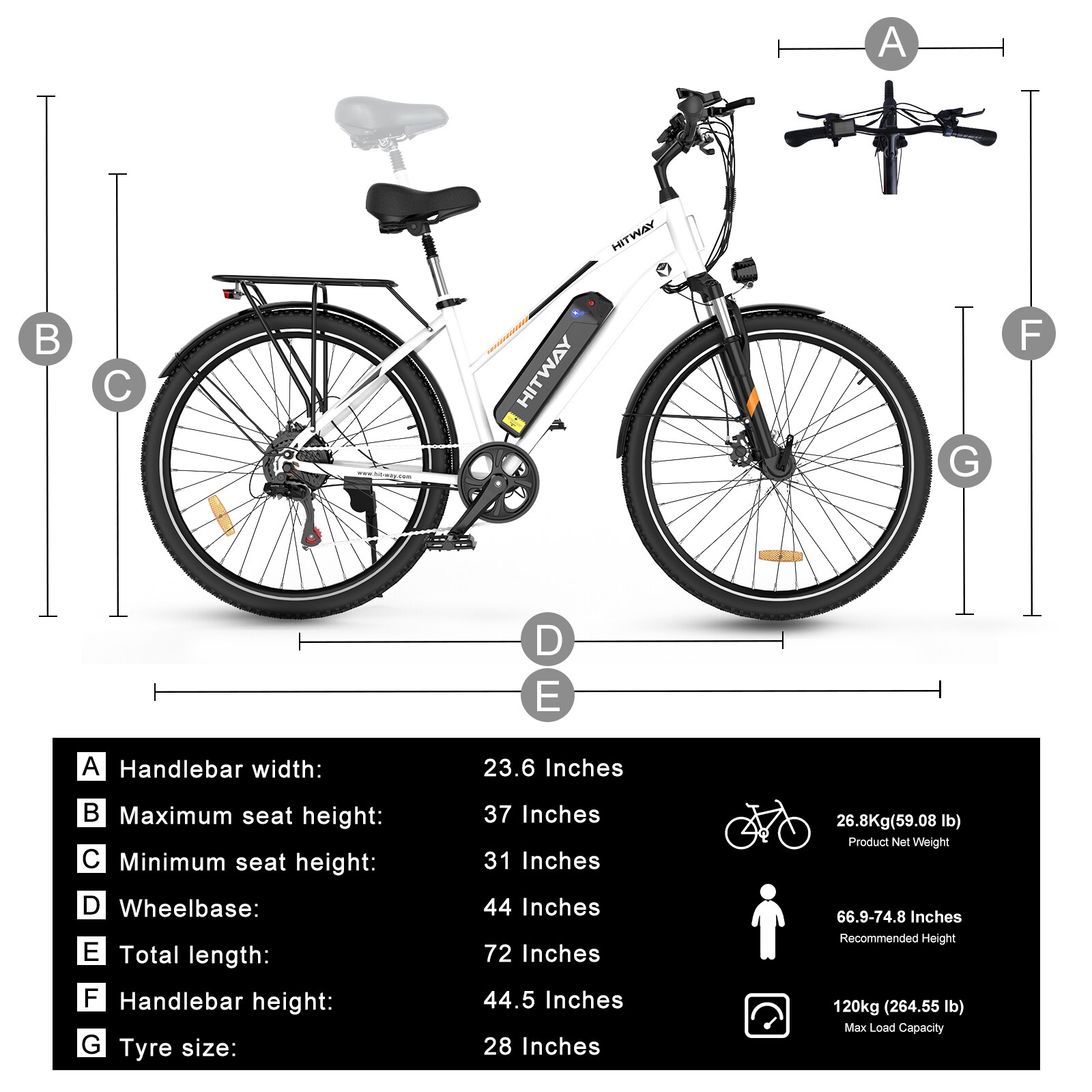 HITWAY BK27M-HW-WHITE-LV bikes - View #6