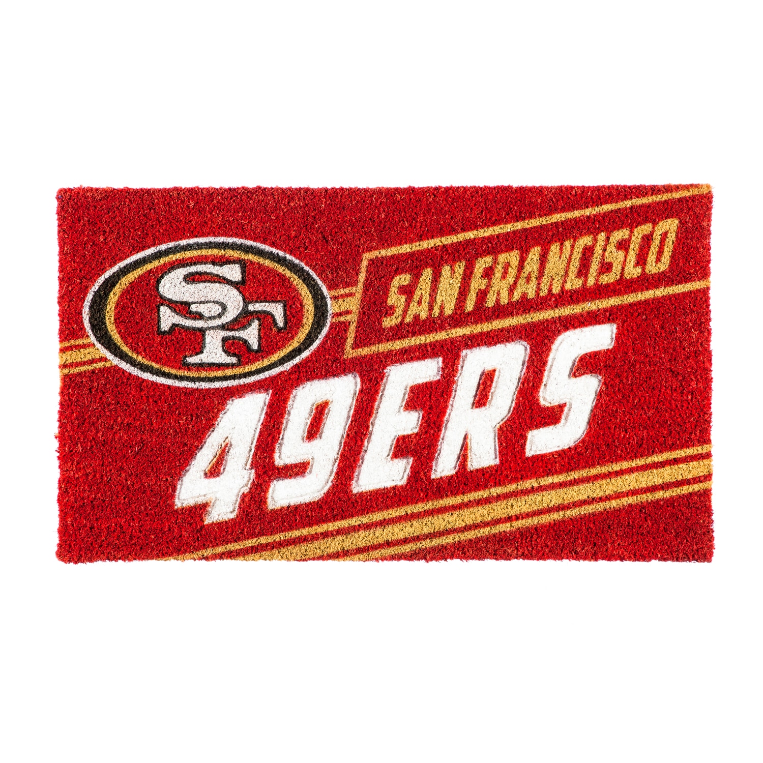 Team Sports America San Francisco 49ers 2-1/2-ft x 1-1/2-ft Interlocking  Red Rectangular Outdoor Sports Door Mat in the Mats department at