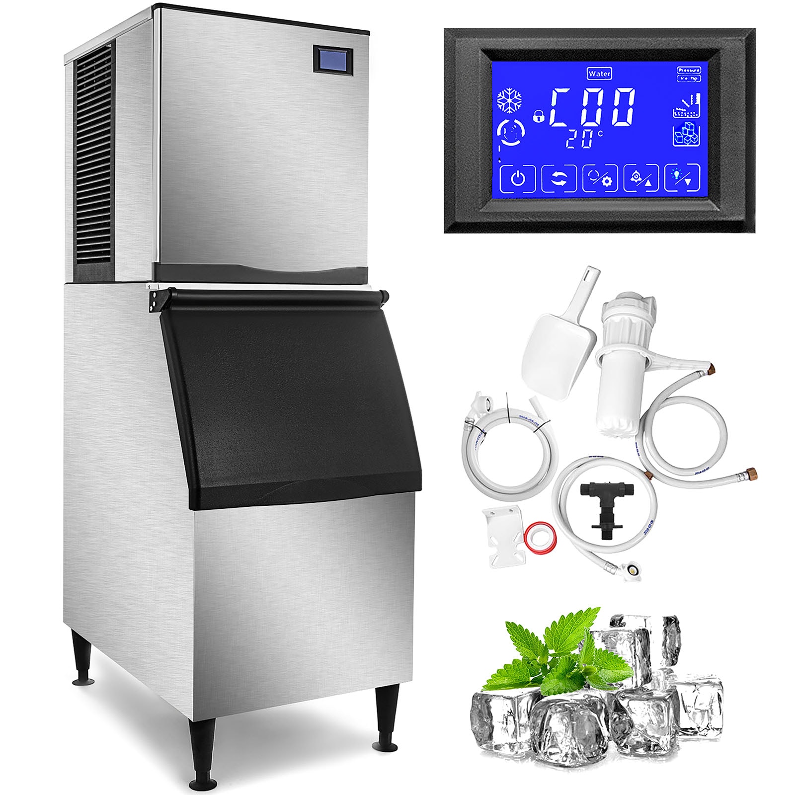 Coldline NU550 22 550 lb. Ice Machine, Air Cooled, Nugget Cube