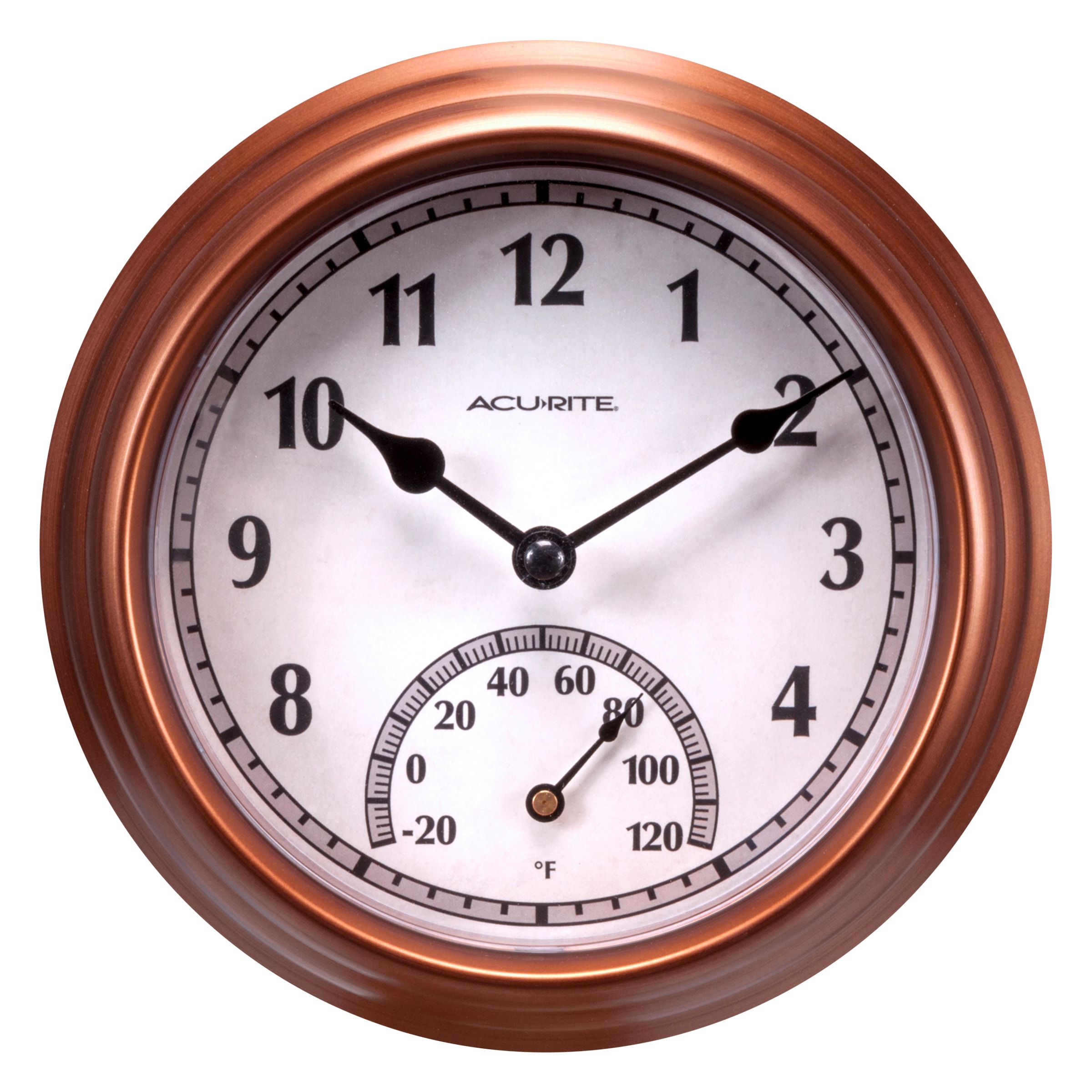 Nature Spring Analog Wired Indoor or Outdoor Bronze Modern Thermometer in  the Thermometer Clocks department at