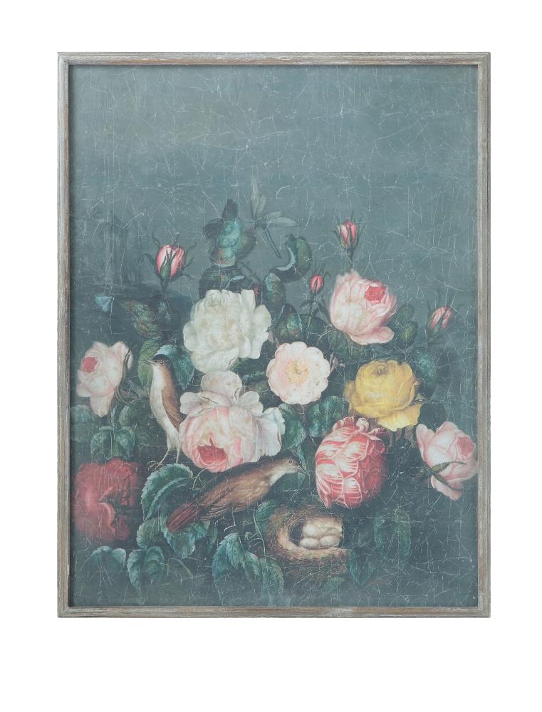 Creative Co-Op DF0962 26-in W x 33.75-in H Wood Floral Wall Decor Country Wall Accent