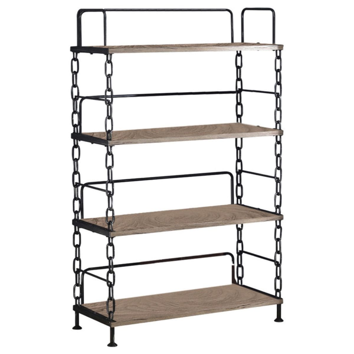 HomeRoots 285763 Amelia Rustic Oak Recycled Paperboard 4-Shelf Modular Bookcase (15.5-in W x 59-in H x 24-in D)